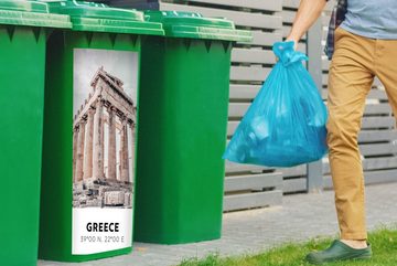 MuchoWow Wandsticker Griechenland - Tempel - Athen (1 St), Mülleimer-aufkleber, Mülltonne, Sticker, Container, Abfalbehälter