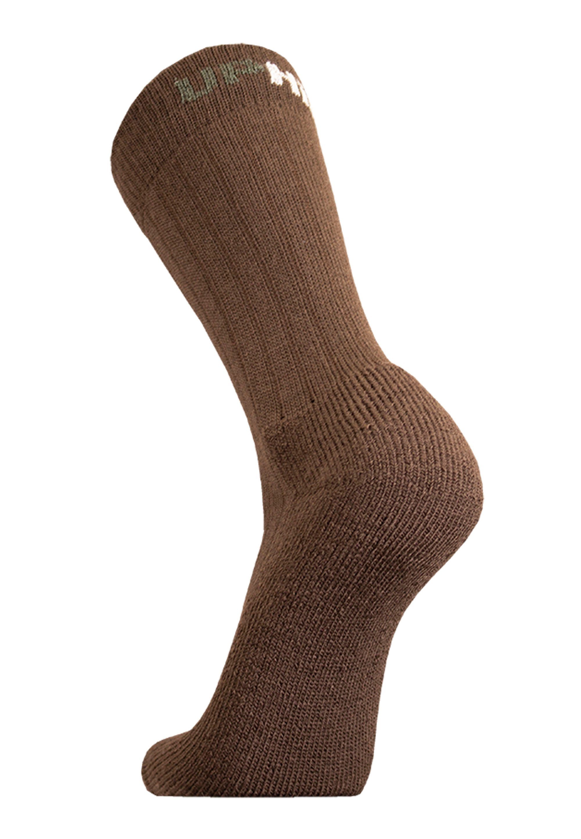Merinowolle UphillSport (1-Paar) KALDO wärmender mit braun Socken