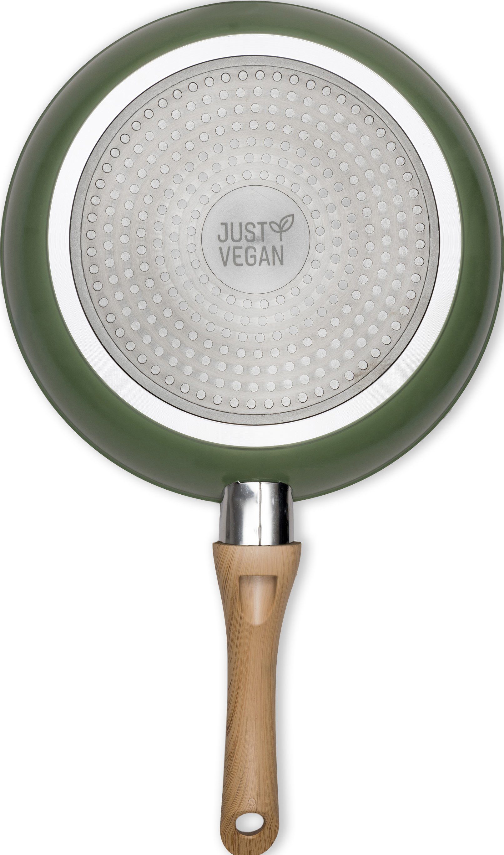 JUST VEGAN Pfannen-Set CeraVegan, 2-tlg), pflanzliche Aluminium Keramikbeschichtung, Induktion, 24/28 cm (Set