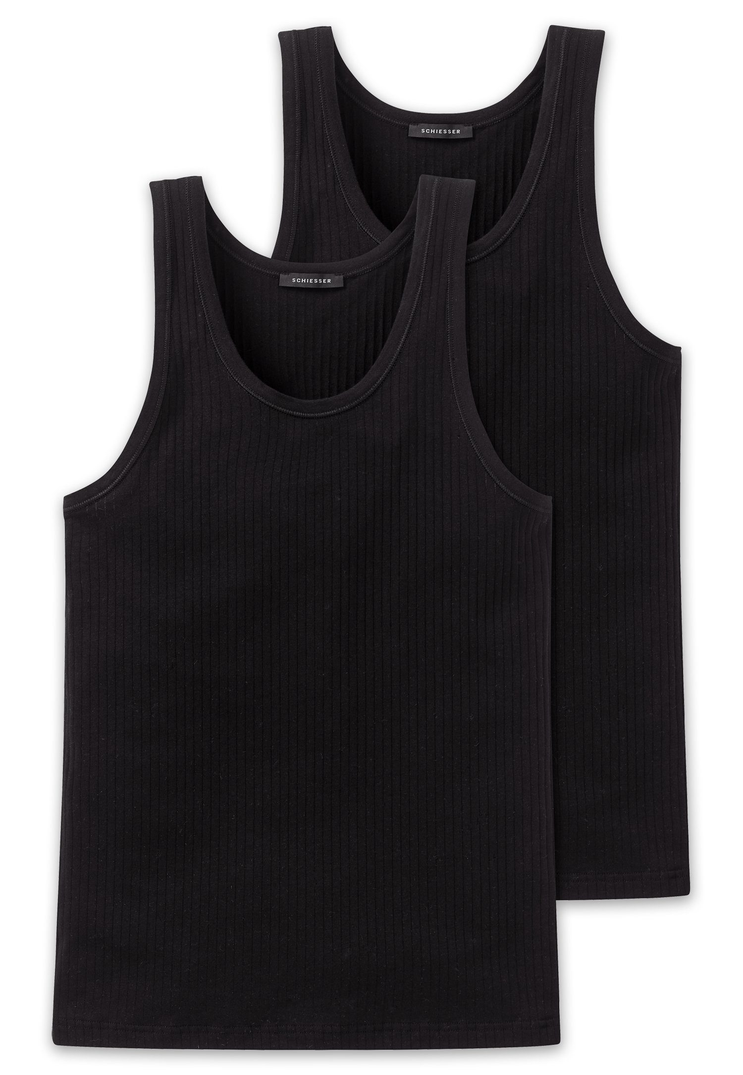 Schiesser Unterhemd Authentic (2er-Pack) mit Nadelzug-Muster günstig online kaufen