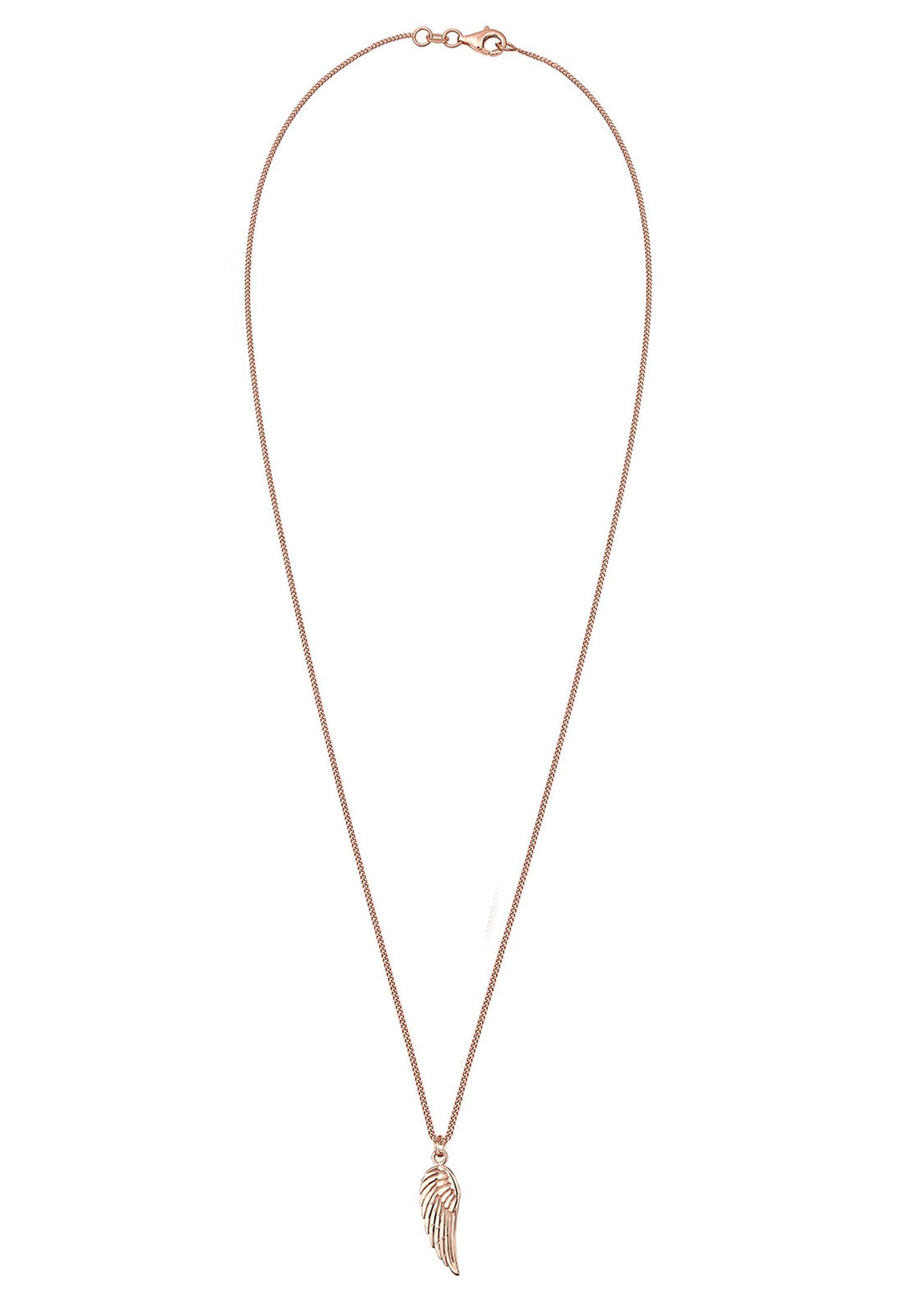 Elli Kette mit Anhänger Panzerkette Engel Flügel Basic Boho Schmuck Geschenk 925 Silber, Flügel