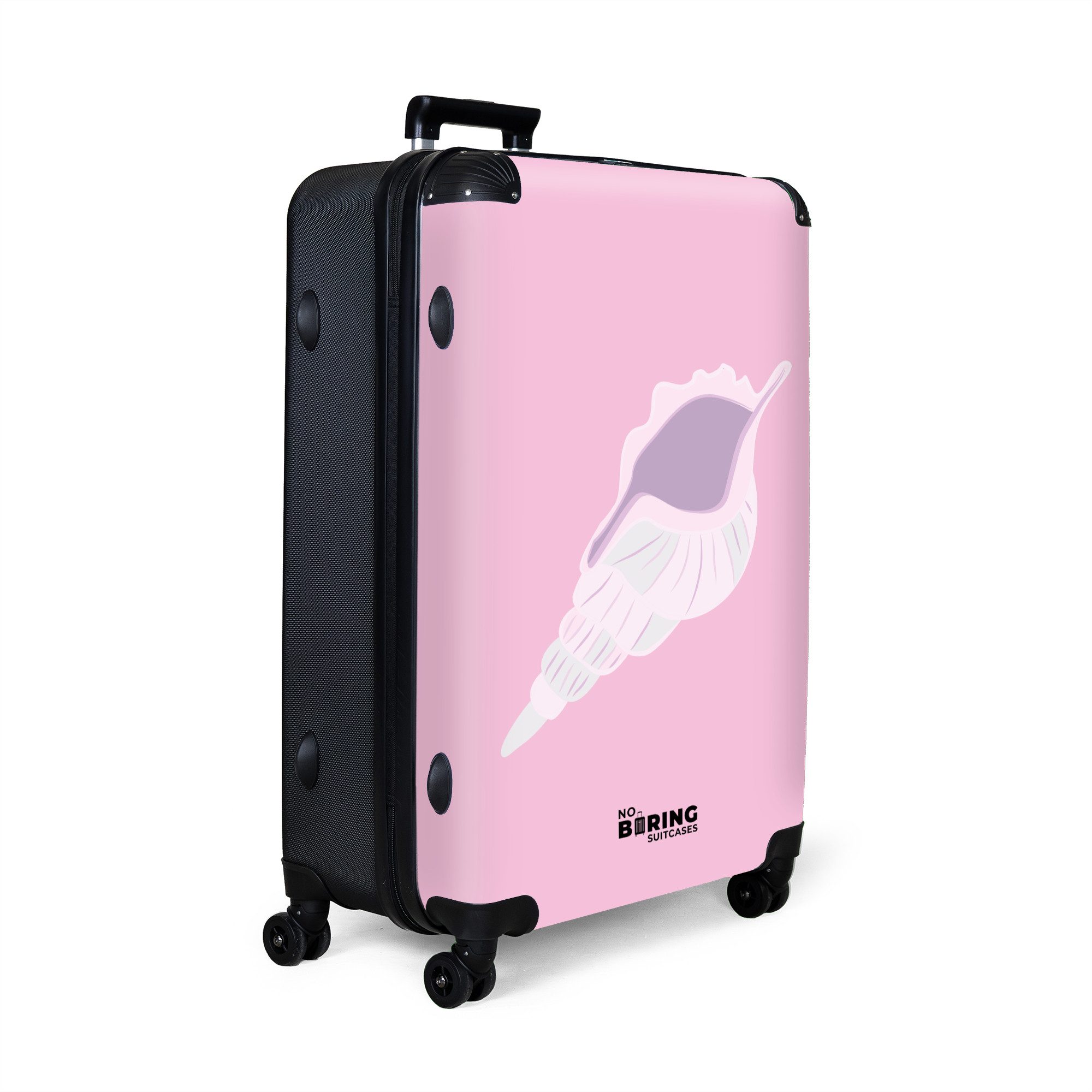NoBoringSuitcases.com© Hartschalen-Trolley Rosa mit lila Schale günstig online kaufen
