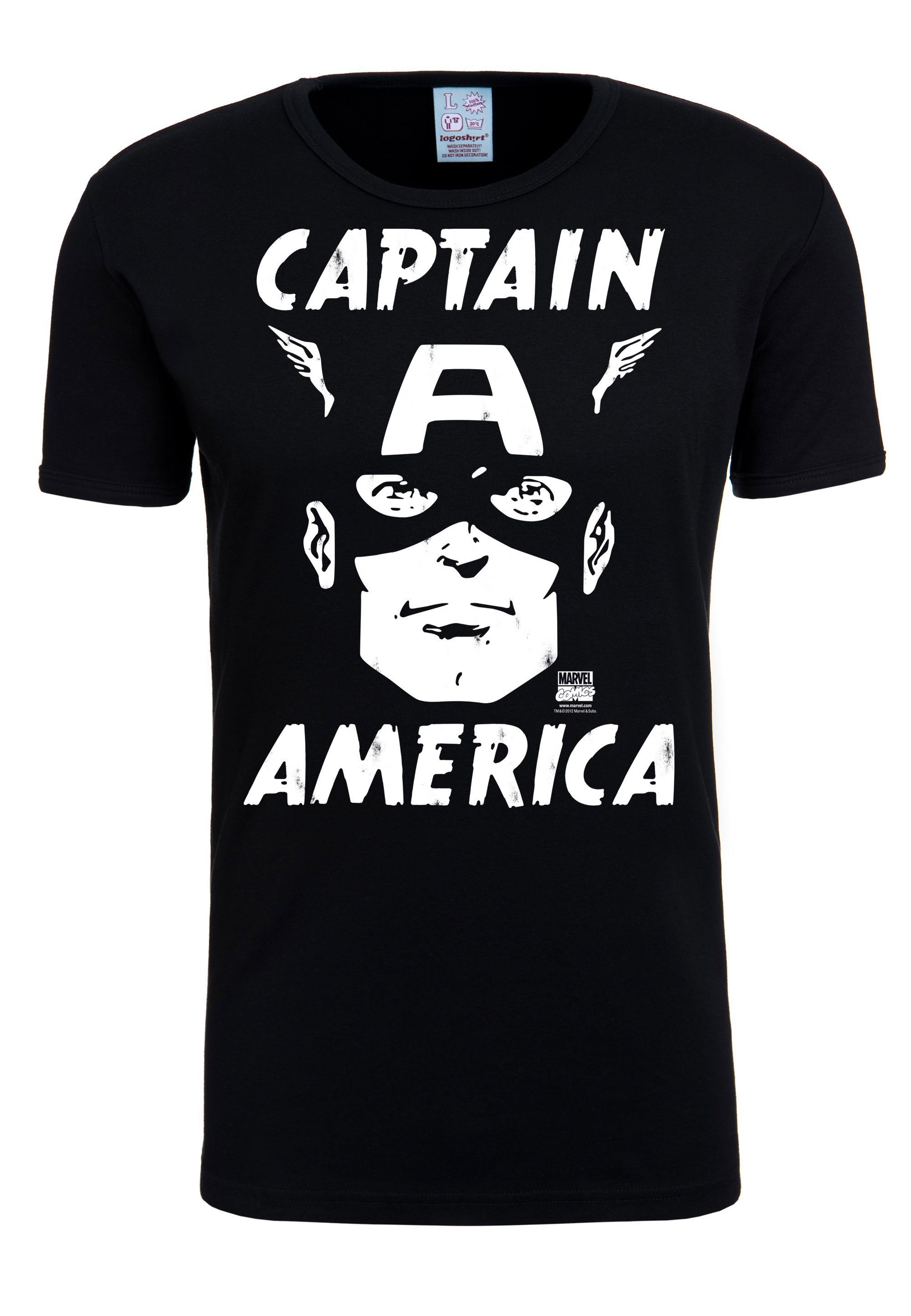 LOGOSHIRT T-Shirt mit America-Print - Captain Portrait America Captain