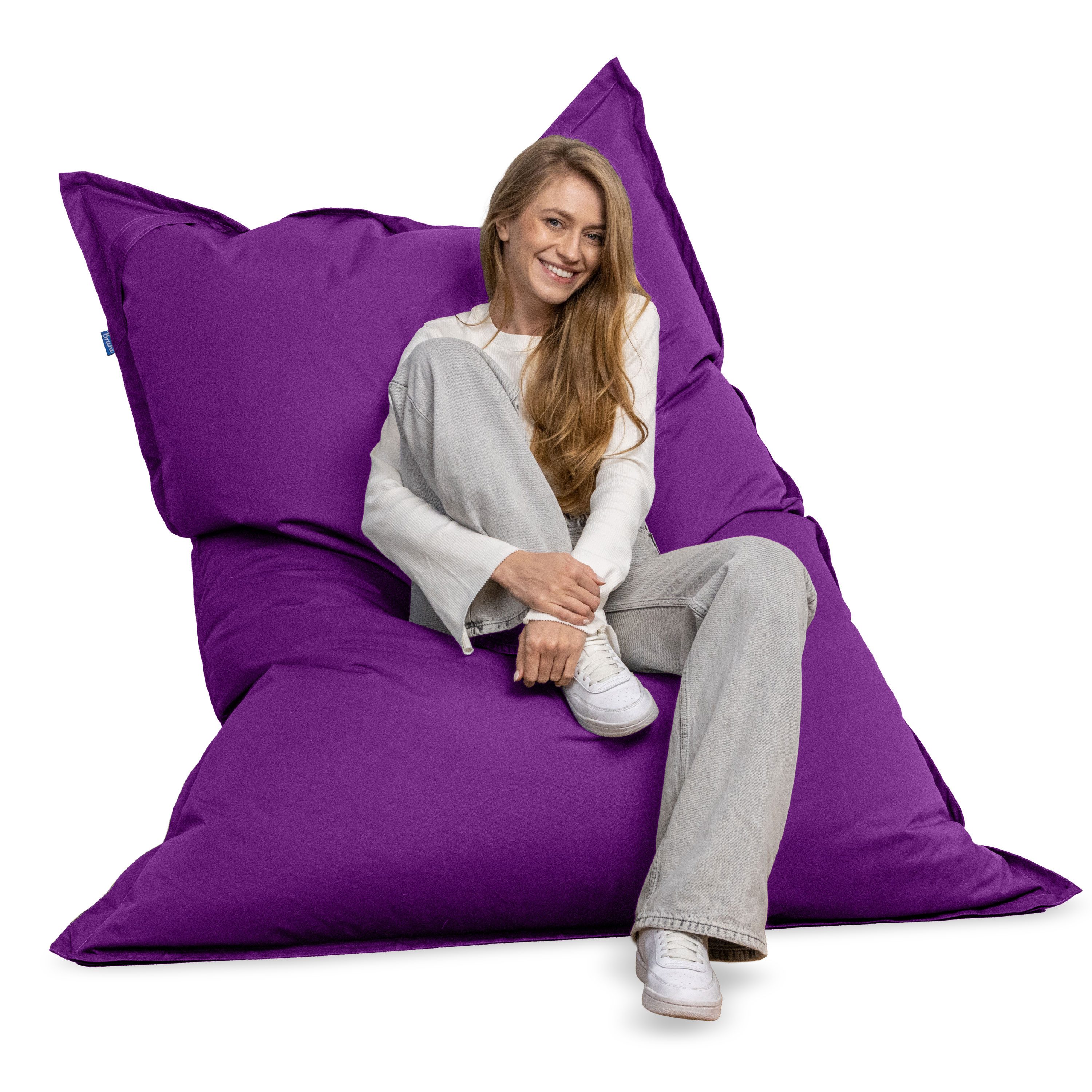 Bruni Sitzsack Caree 140x180 cm - rechteckiger XXL-Bean Bag, Riesiger Indoor- und Outdoor-Sitzsack aus Bayern, gemütlich & robust