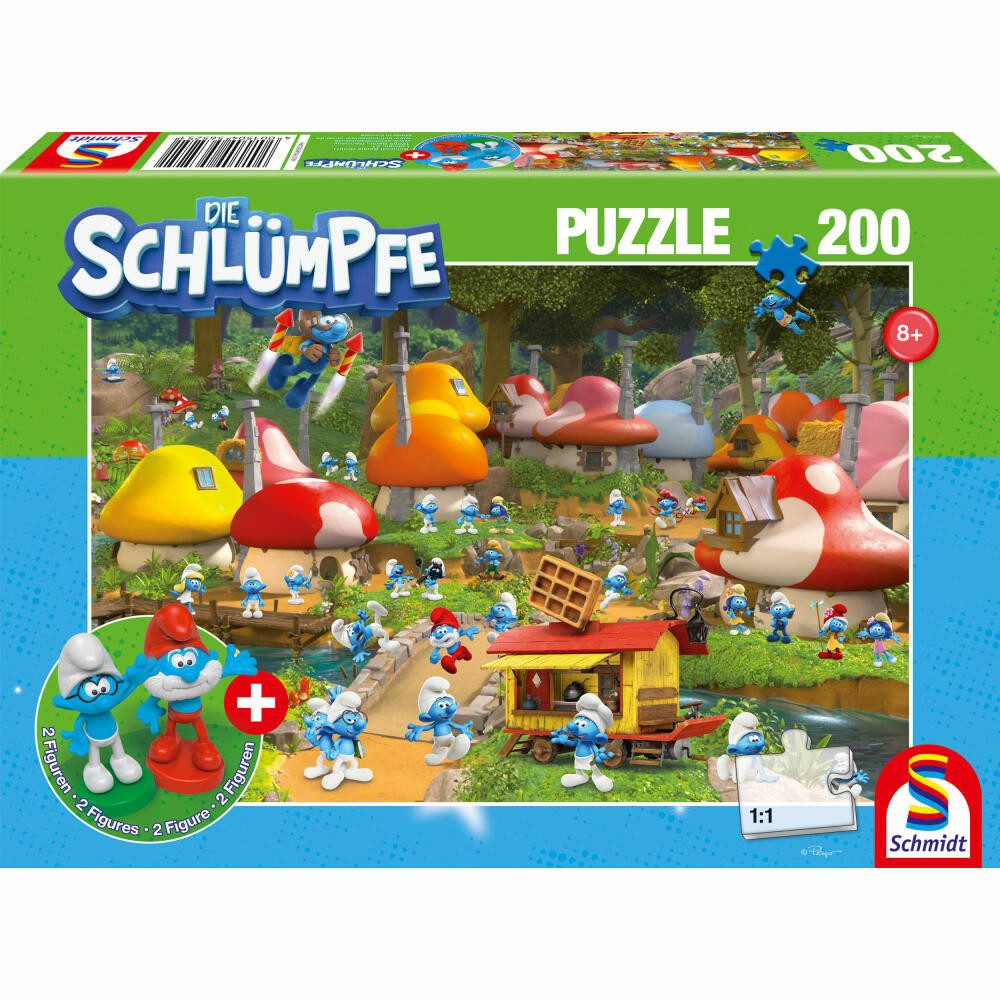Schmidt Игры Puzzle Die Schlümpfe In Schlumpfhausen 200 Teile, 200 Puzzleteile