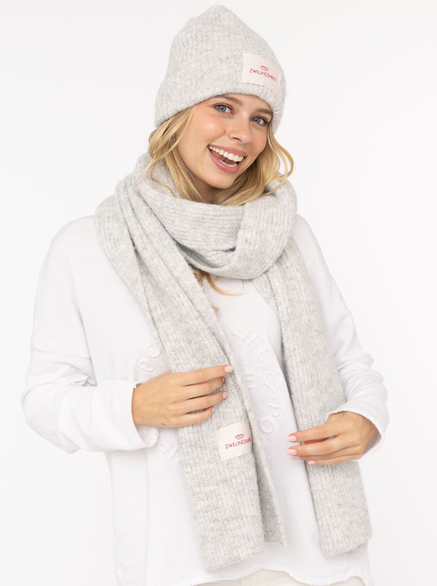 Zwillingsherz Strickmütze "Zwillingsherz Patch" gerippt, mit günstig online kaufen