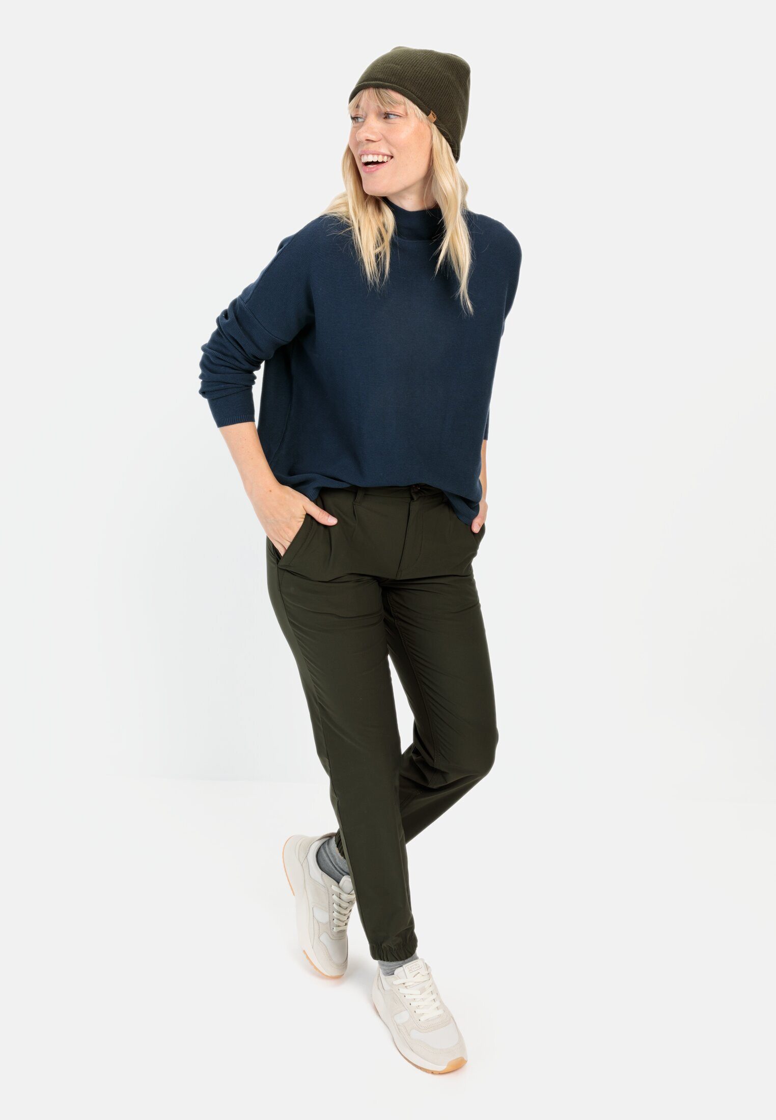 camel active Rundhalspullover Oversized Pullover mit Rundhalsausschnitt Langarm Pullover_Rundhalspullover