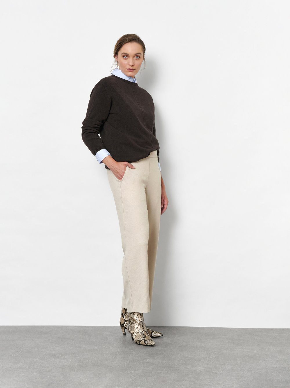 TONI Schlupfhose Sue Wide Chic 7/8 aus bi-elastischem Leichtflanell, 7/8-Länge