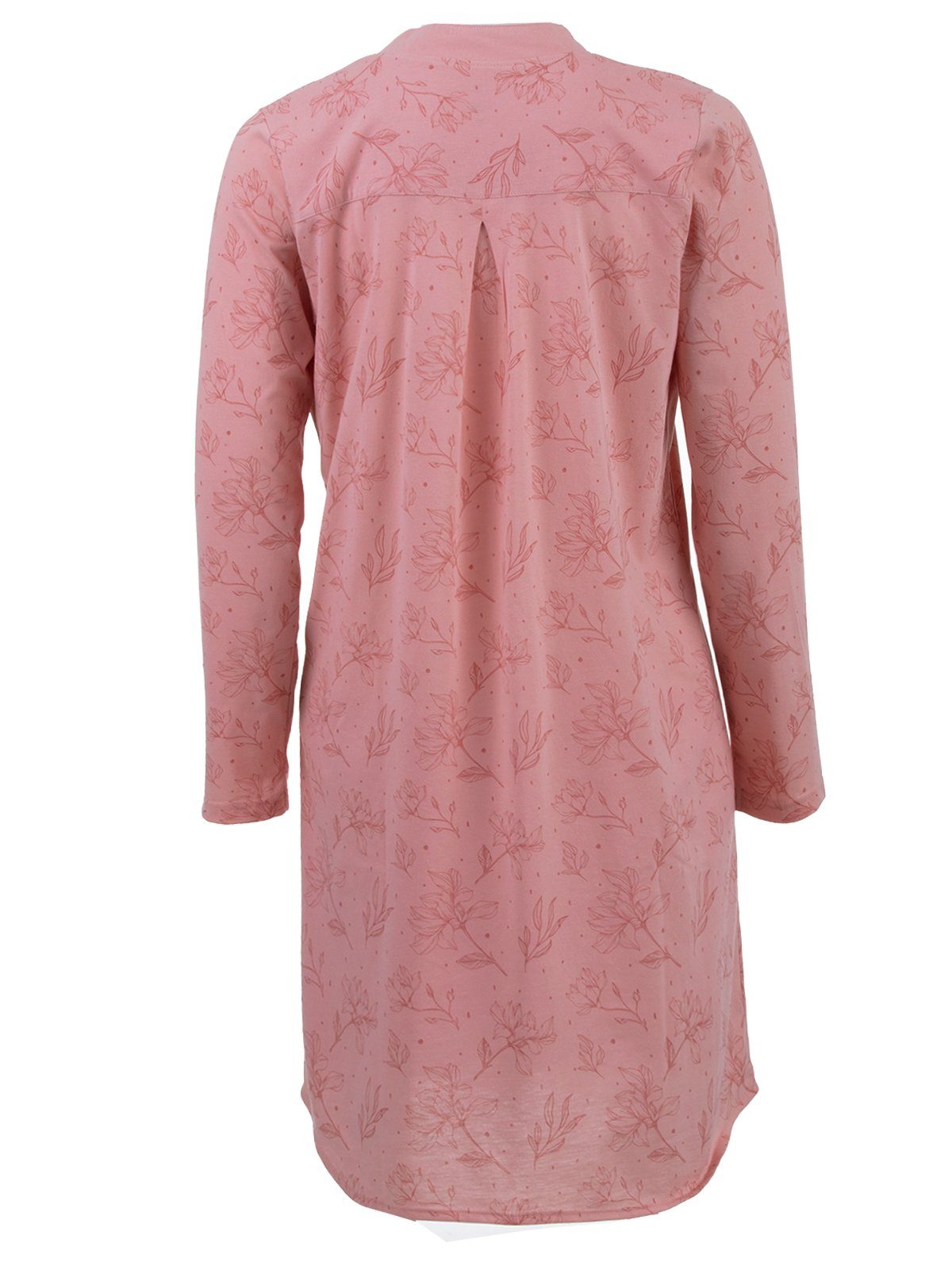zeitlos Nachthemd Nachthemd Langarm - großer Blumendruck rosa