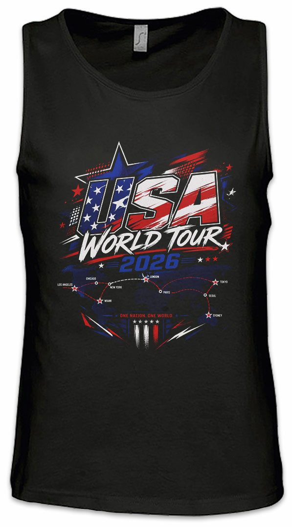 Urban Backwoods Tanktop Team USA 4 Ärmelloses T-Shirt America Stars Stripes Liberty Eagle Red White Blue Fußball