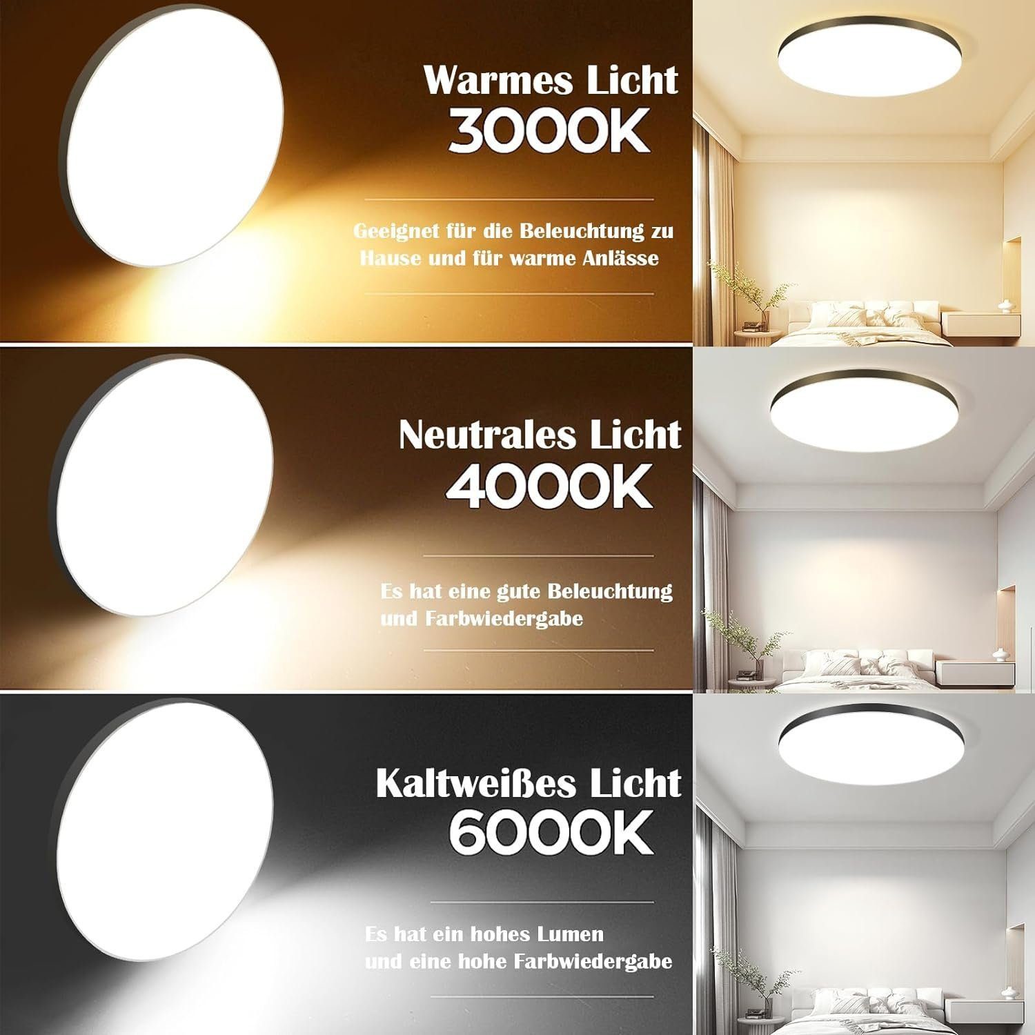 Nettlife LED Panel LED Deckenleuchte Schwarz günstig online kaufen