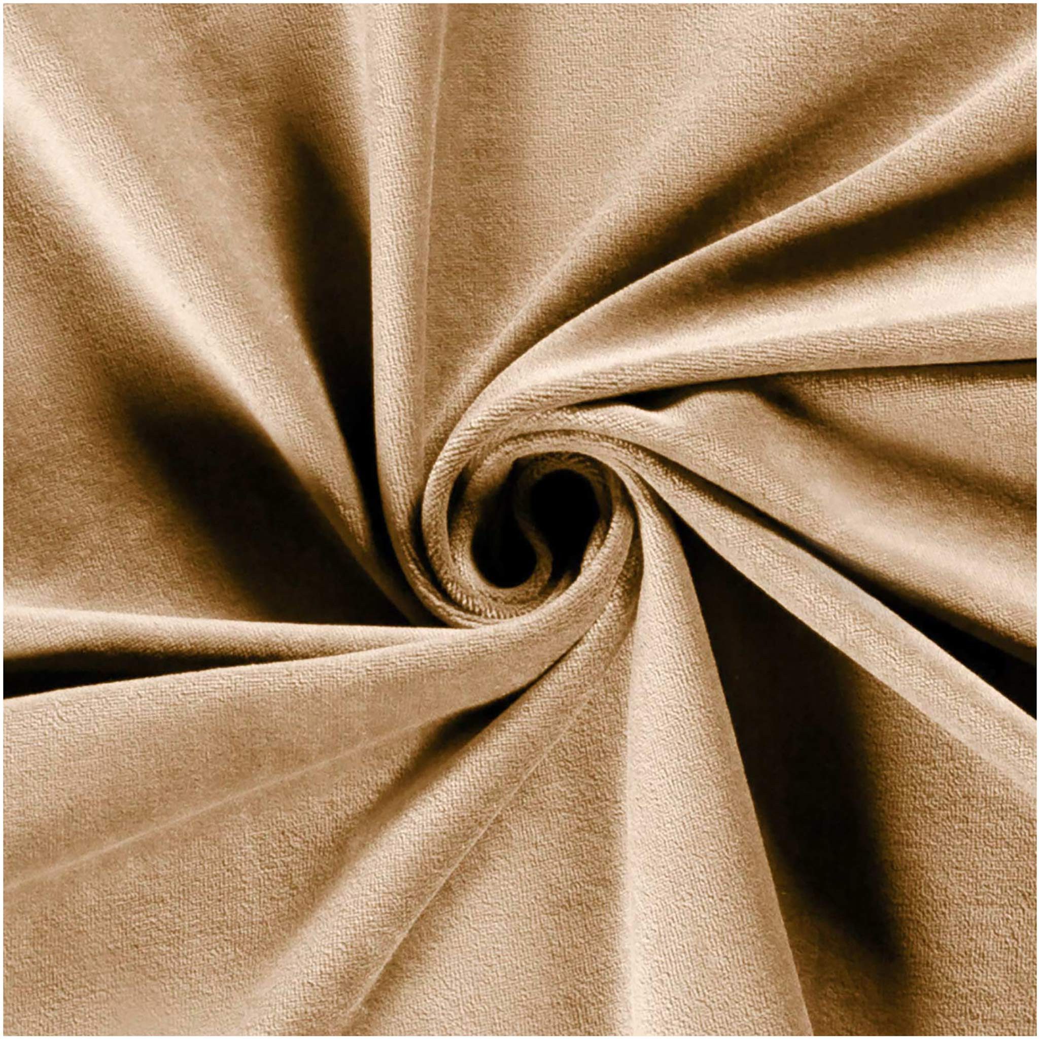 maDDma Stoff Velour Nicky uni ab 50 x 150cm Jersey Velourstoff Baumwolle, 253 - cappuccino