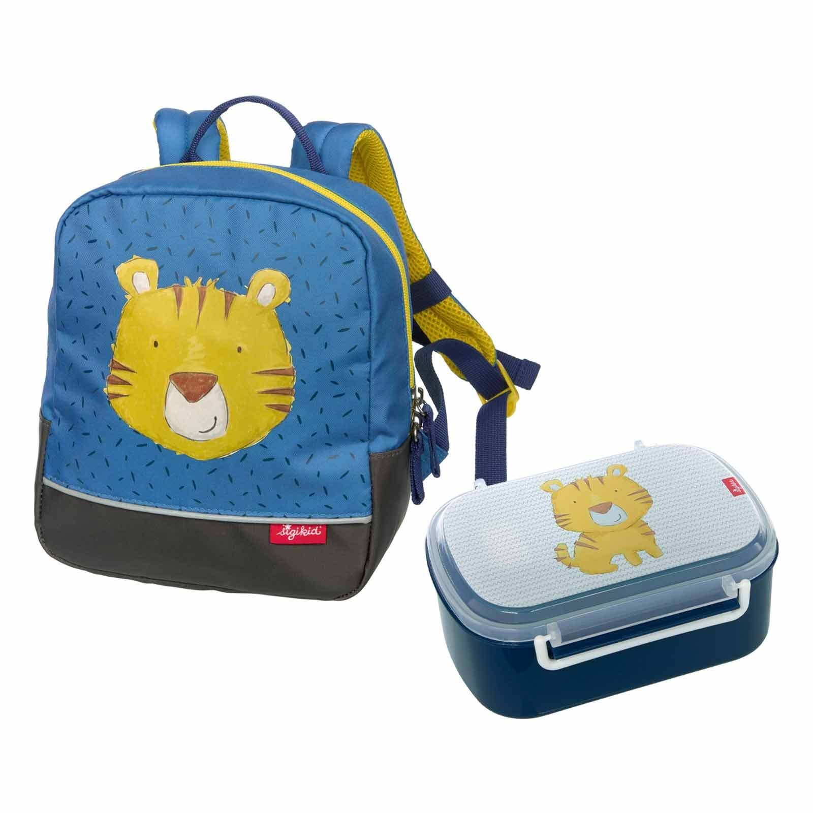 Sigikid Kinderrucksack Minirucksack & Lunchbox (1x Rucksack, 1x Lunchbox) Tiger