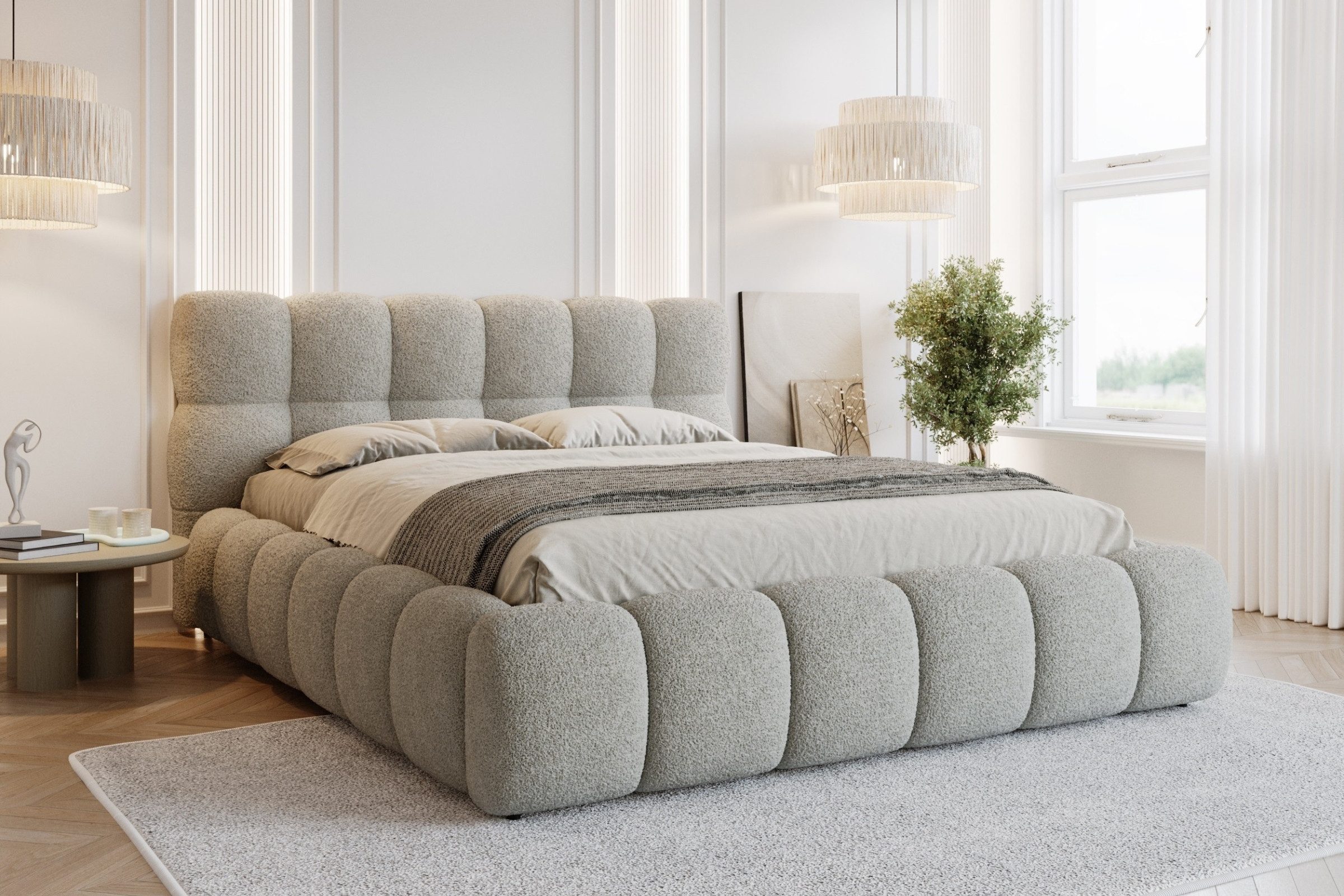 Deine Möbel 24 Polsterbett LUVA Bubble Bett mit Bettkasten und Lattenrost S günstig online kaufen