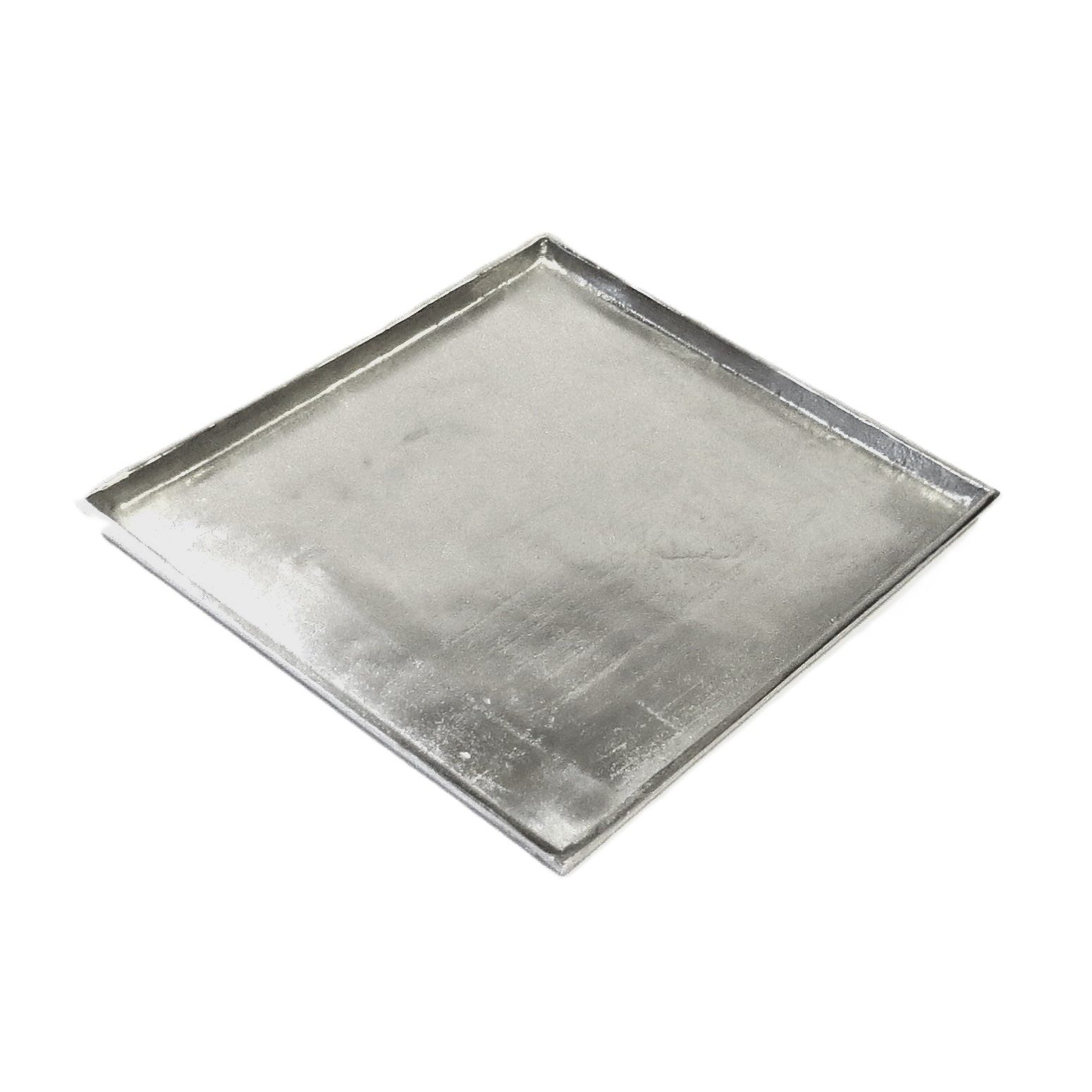 colmore Dekotablett Schale Teller Flach Quadratisch Silber Metall Deko 30 cm