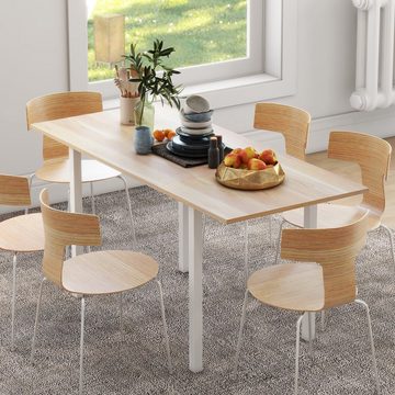 HOMCOM Klapptisch Esszimmertisch für 6 Personen, 160cm x 70cm x 76cm (Küchentisch, 1-St., Esstisch), für Esszimmer, Küche, Braun