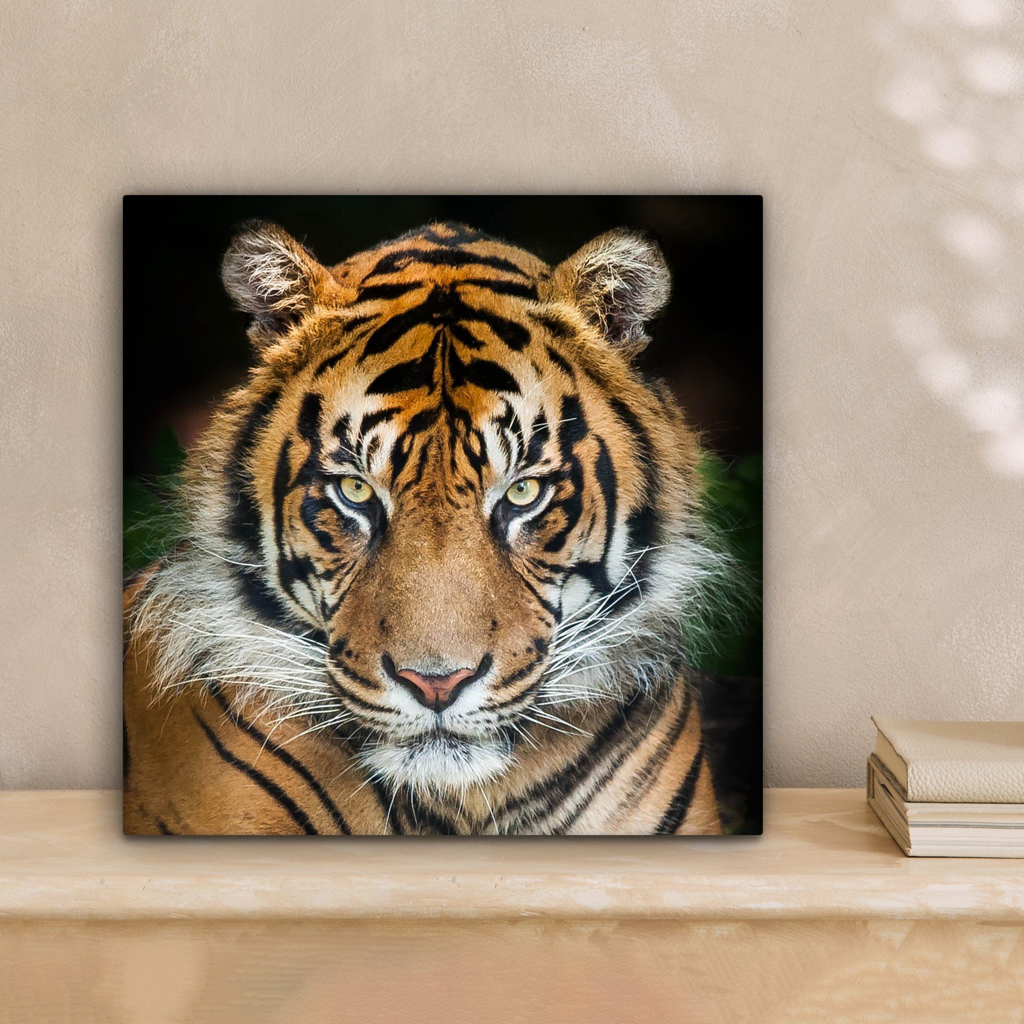 OneMillionCanvasses® Leinwandbild Tiger - Schwarz, Fotodruck (1 St), Wandbi günstig online kaufen