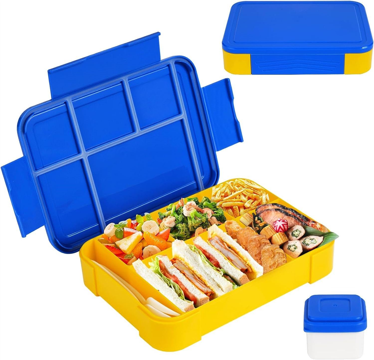 Bento Lunchbox Box,Blau Kinder Auslaufsicher autolock Lunchbox und 1330ml Rosa