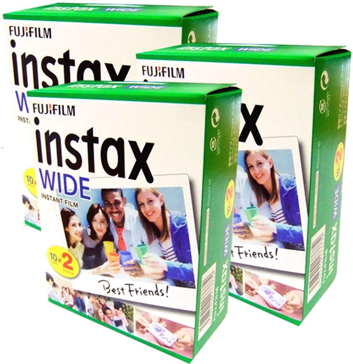 FUJIFILM Sofortbildfilm 3x Fuji Instax Wide Film Doppelpack
