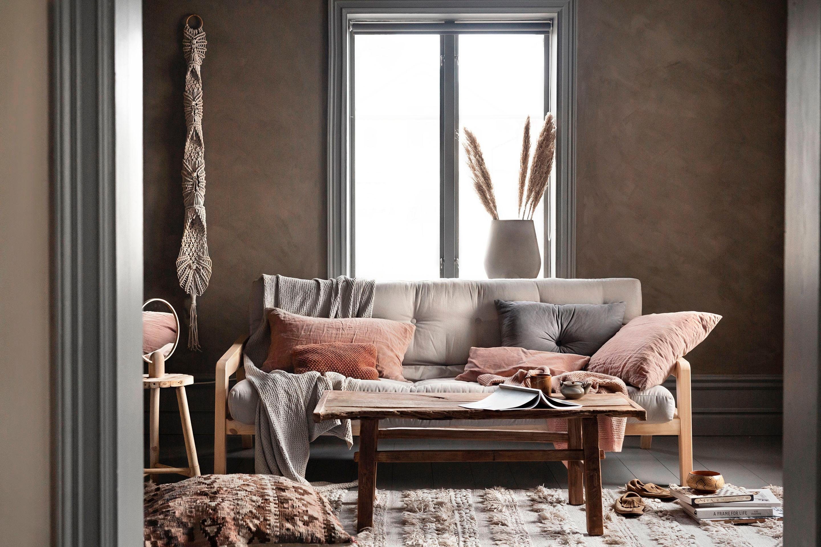 Karup Design Schlafsofa Grab, inkl. Futonmatratze - aus massivem Kieferholz, 130x190 cm, Mit Holzstruktur, inkl. Futonmatratze, Liegefläche 130x190 cm
