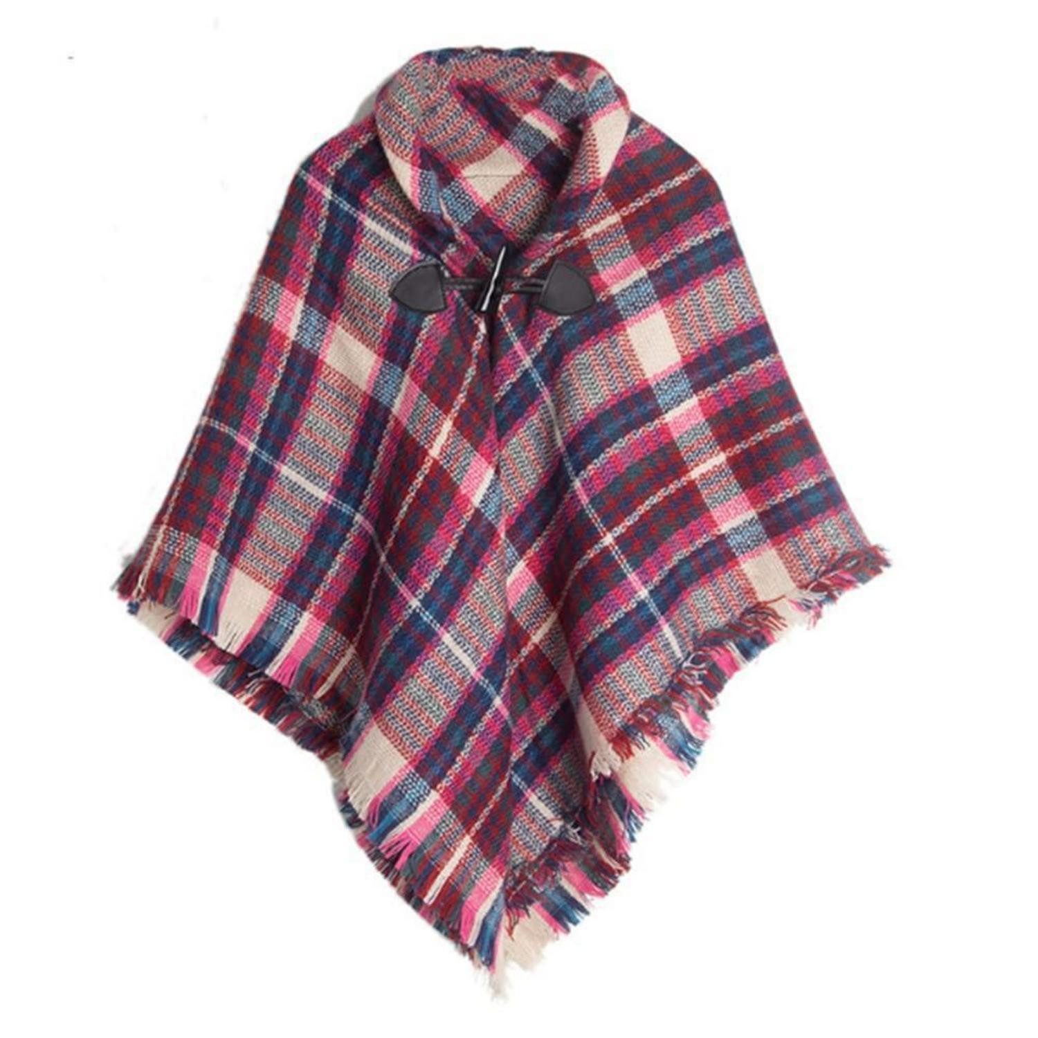 LuxusKollektion Multifunktionstuch Mädchen Tartan Schal mit Hornschnalle, (1-St)
