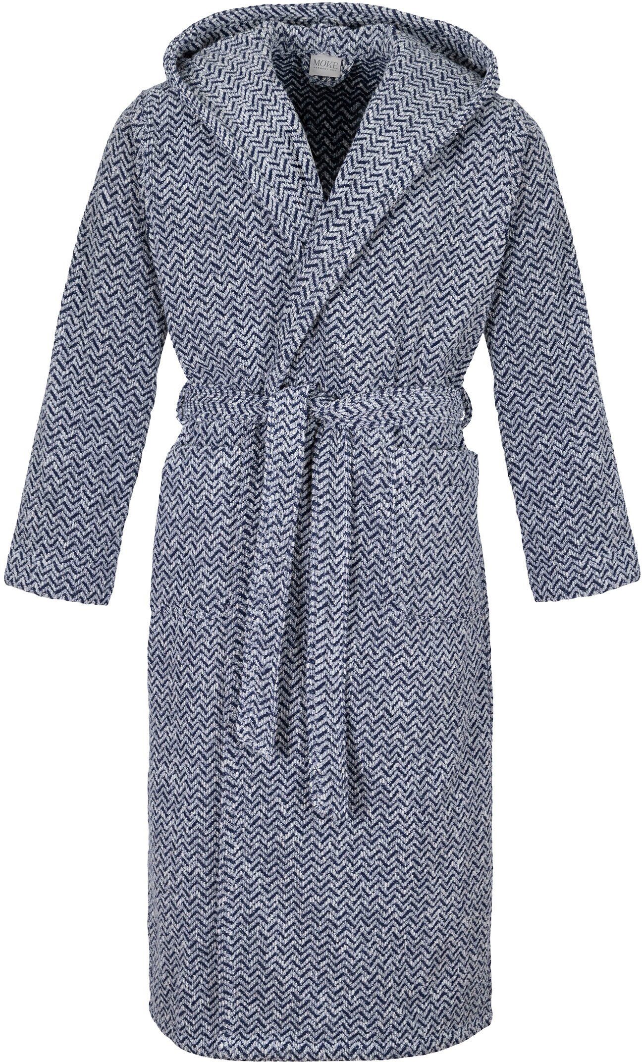 Möve Unisex-Bademantel Brooklyn, ideal für Sauna & Spa, Hotelbademantel, Morgenmantel, Langform, Kapuze, Gürtel