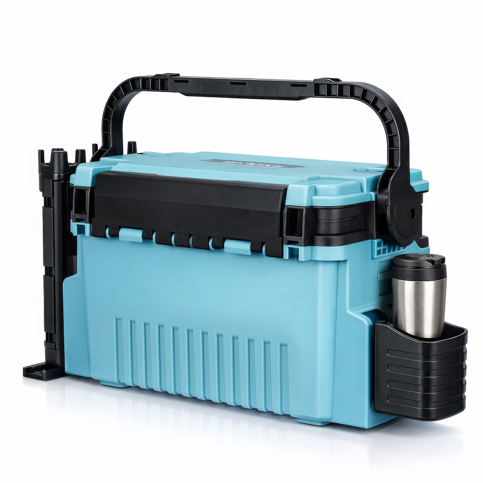 Youyijia Angelkoffer 2-stöckig Groß Angelkoffer Tackle Box mit Rutenhalter & Becherhalter