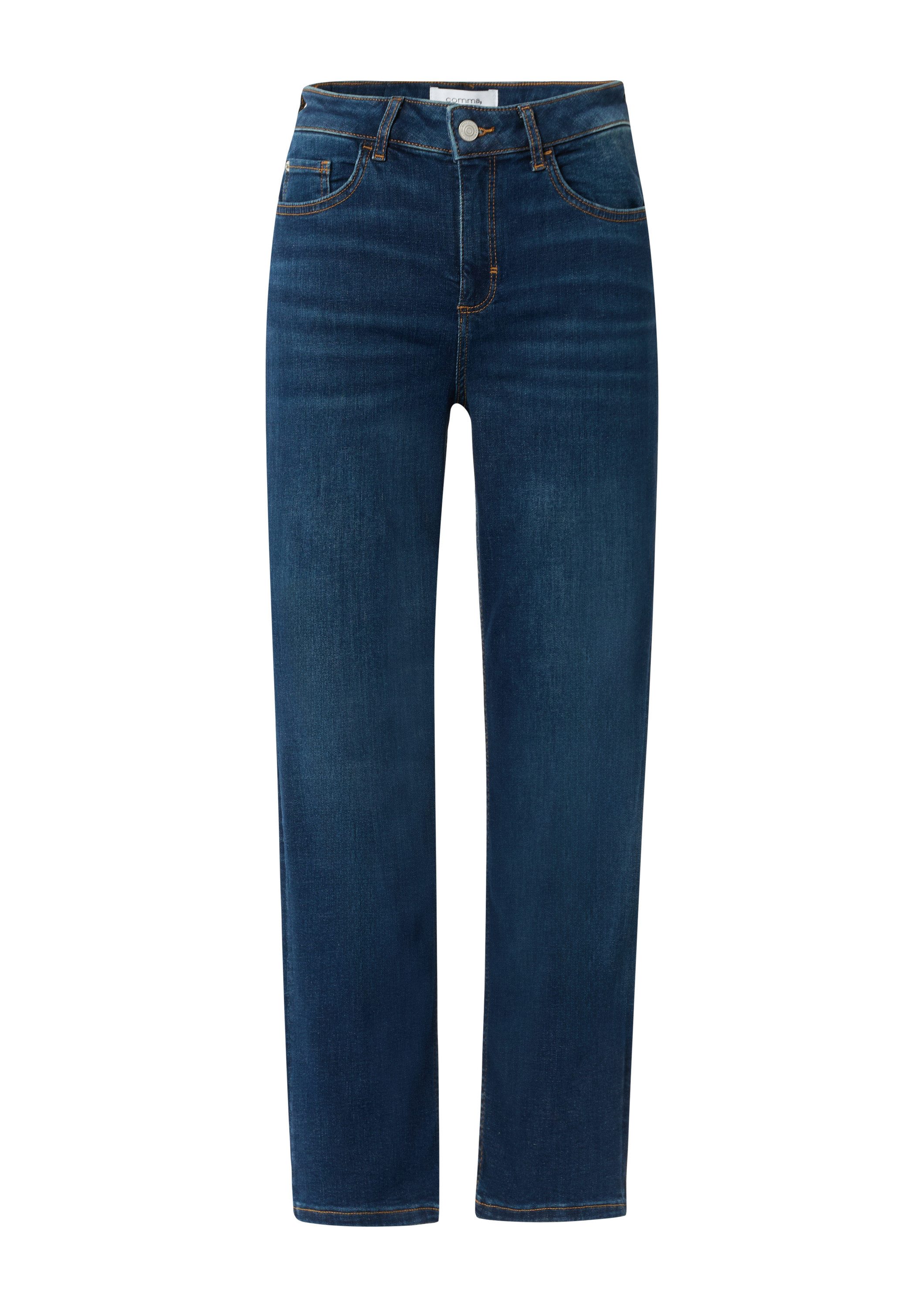 comma Regular-fit-Jeans Jeans-Hose Ankle-Jeans aus Baumwollstretch mit geradem Bein