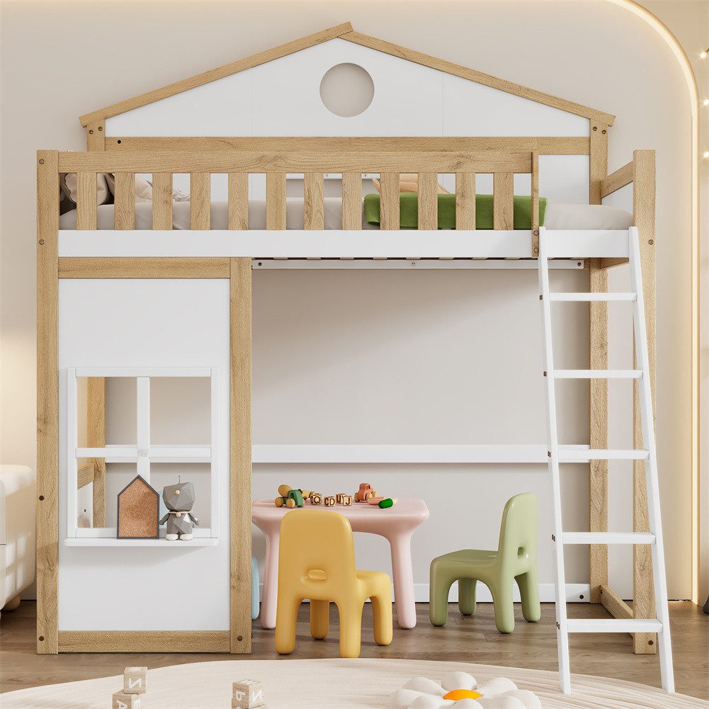 Sweiko Etagenbett Hausbett Hochbett Kinderbett (mit günstig online kaufen