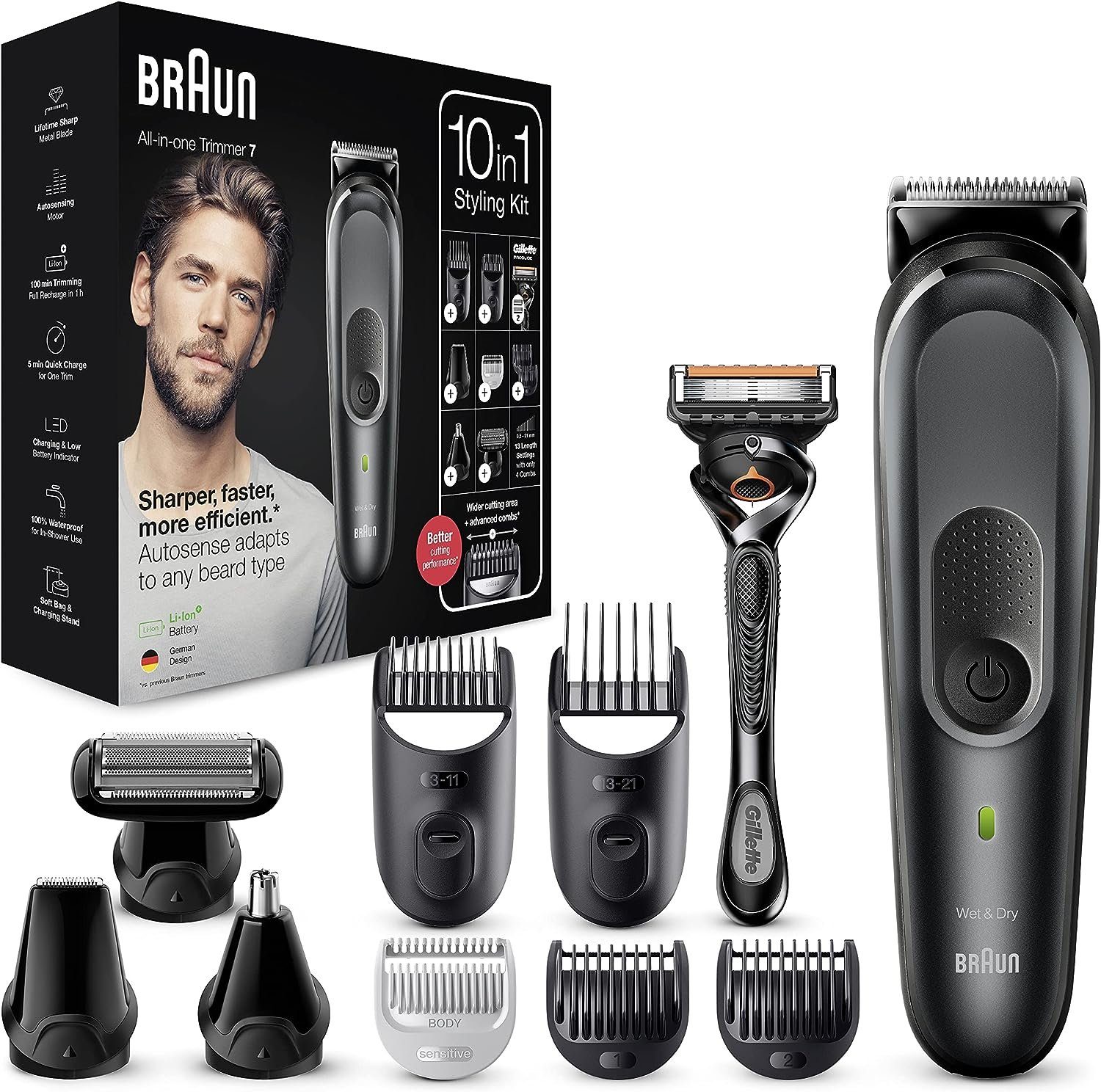 Braun Haar- und Bartschneider MultiGroomingKit MGK7331 - Haar-/Bartschneider  - schwarz