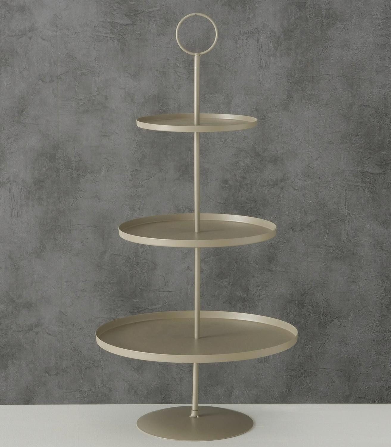 BOLTZE GRUPPE GmbH Etagere SAMONA, H 60 cm, Beige, lackiert, Eisen, (1-tlg), mit 3 Etagen und Tragegriff