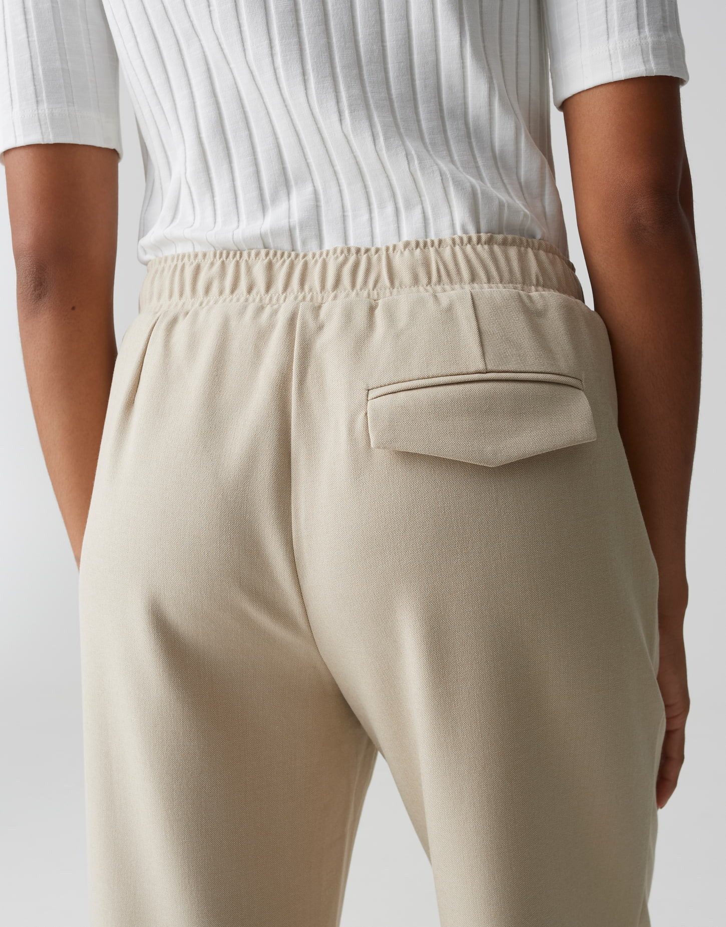 OPUS Stoffhose MYHA FLOW in feiner Mélange Optik Schmal zulaufendes Bein, weicher Griff, pflegeleicht