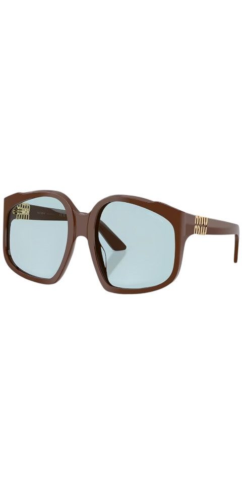 Miu Miu Sonnenbrille Miu Miu MU A07S Sonnenbrille Damen Braun Acetat Blaue Gläser