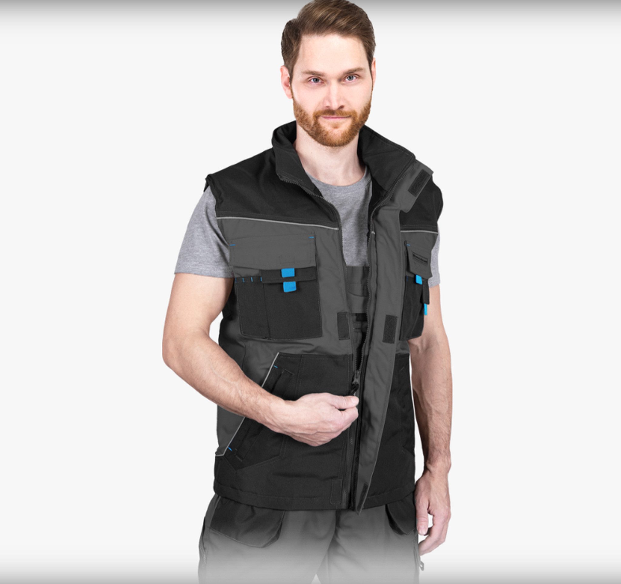 LEBER & HOLLMANN Arbeitsweste Arbeit Winterweste Schutzweste Beruf Herrenweste Warm Gefüttert