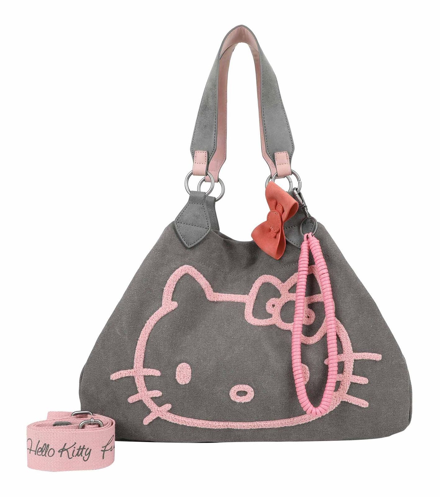 Fritzi aus Preußen Schultertasche Hello Kitty Head Flocked Canvas günstig online kaufen