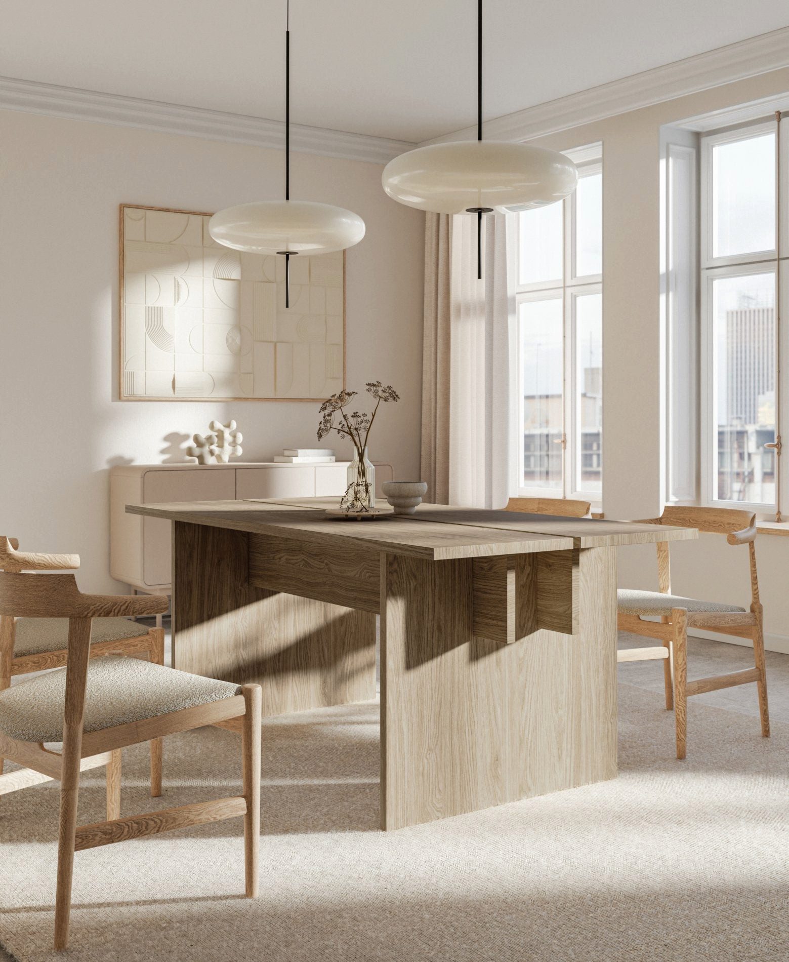 Selsey Esstisch Duelio, laminierte Tischplatte in Eiche-Optik, rechteckig 180x90 cm