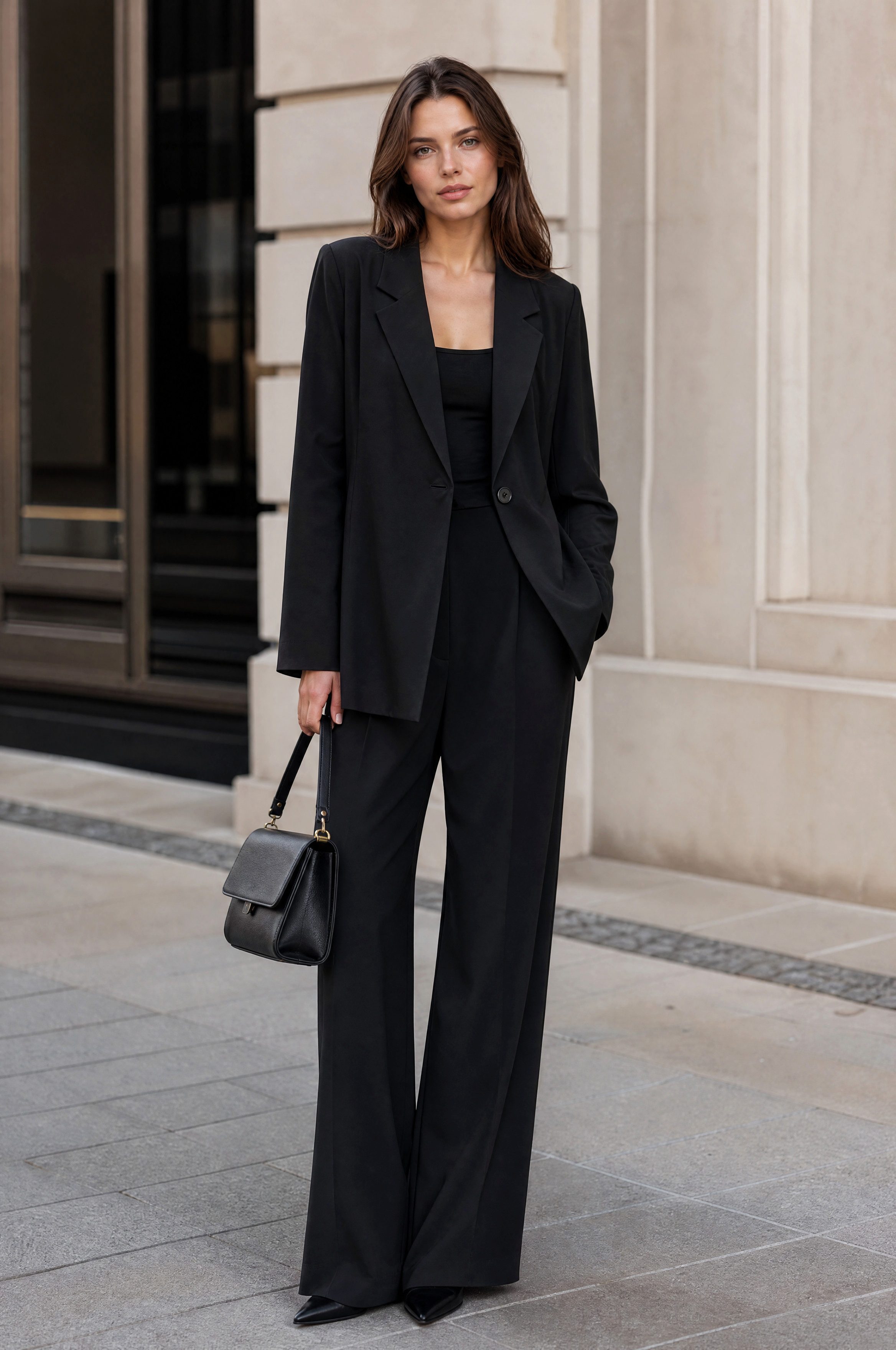 NADINE H Jackenblazer Langer Blazer aus Acetat ideal Frühling moderner Stil