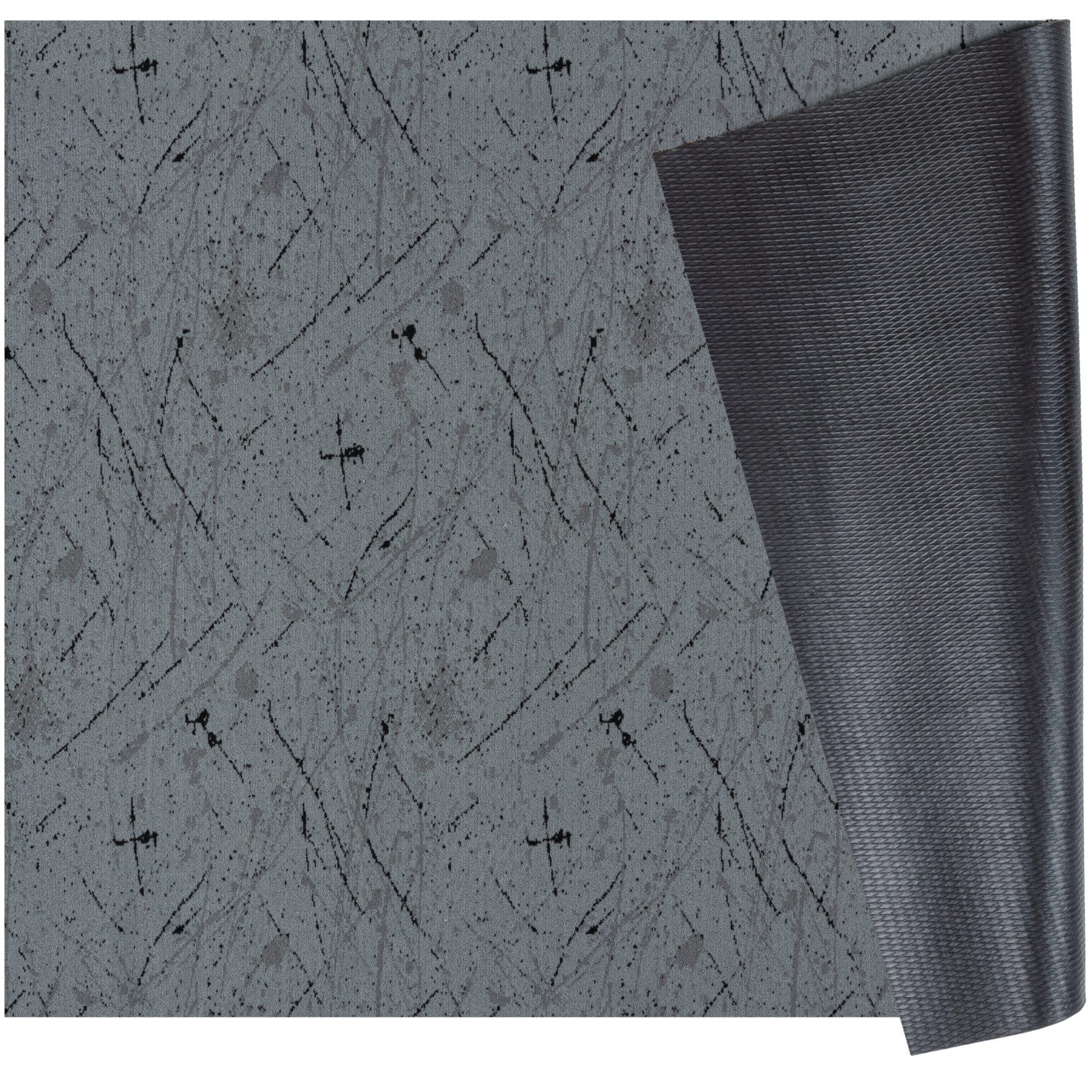 ANRO Küchenläufer RAHMA Industrie Spritzer pflegeleicht Flurläufer Küchenteppich, eckig, Höhe: 3 mm, Teppichläufer 100cm Abstrakt Grau wasserdicht