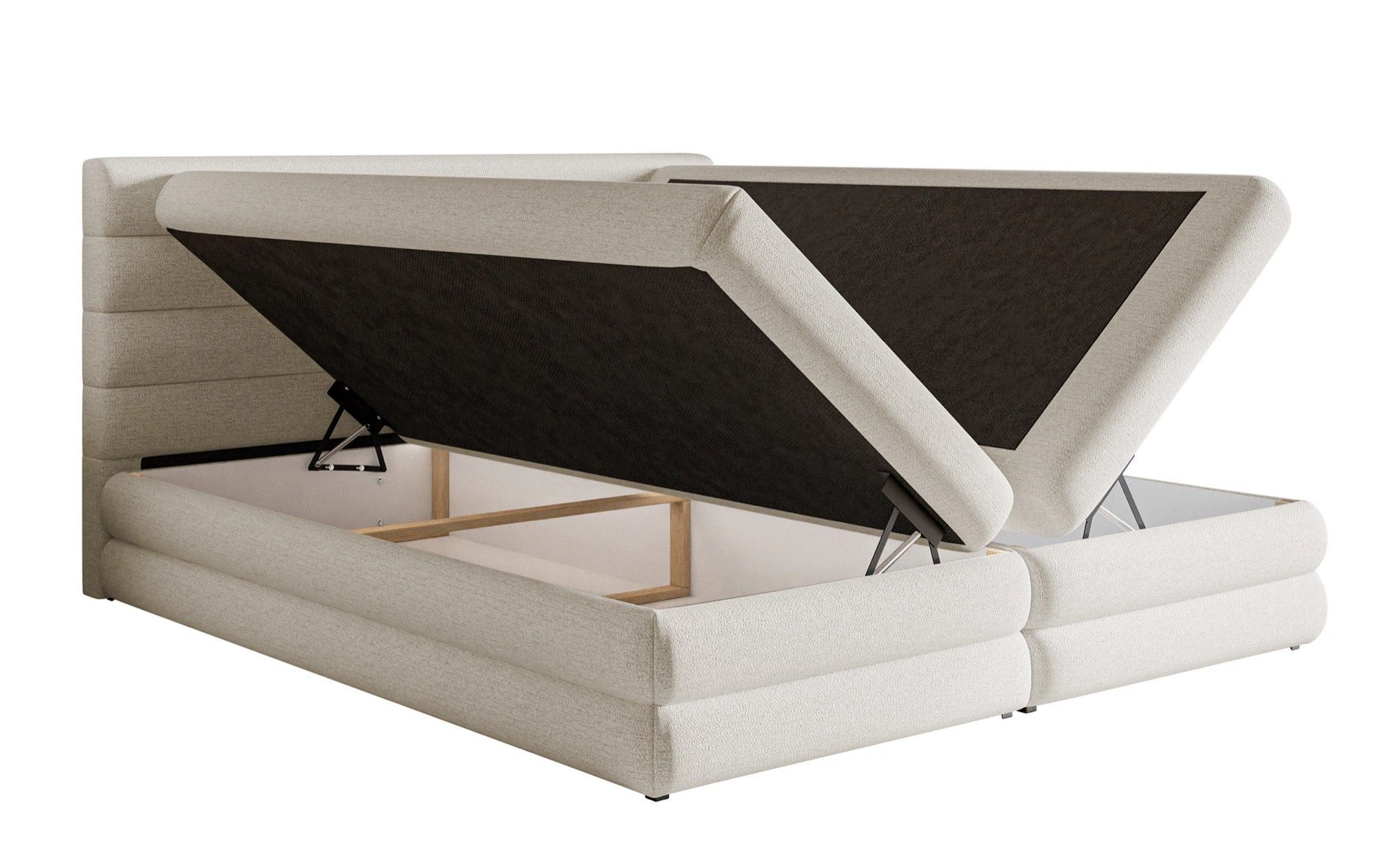 Selsey Boxbett ALEGRE, mit Bettkästen, Bonellmatratze H3, Visco-Topper und Chenille