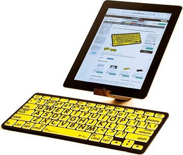 Logickeyboard XL-Print Black on Yellow DE (PC/BT) Wireless-Tastatur