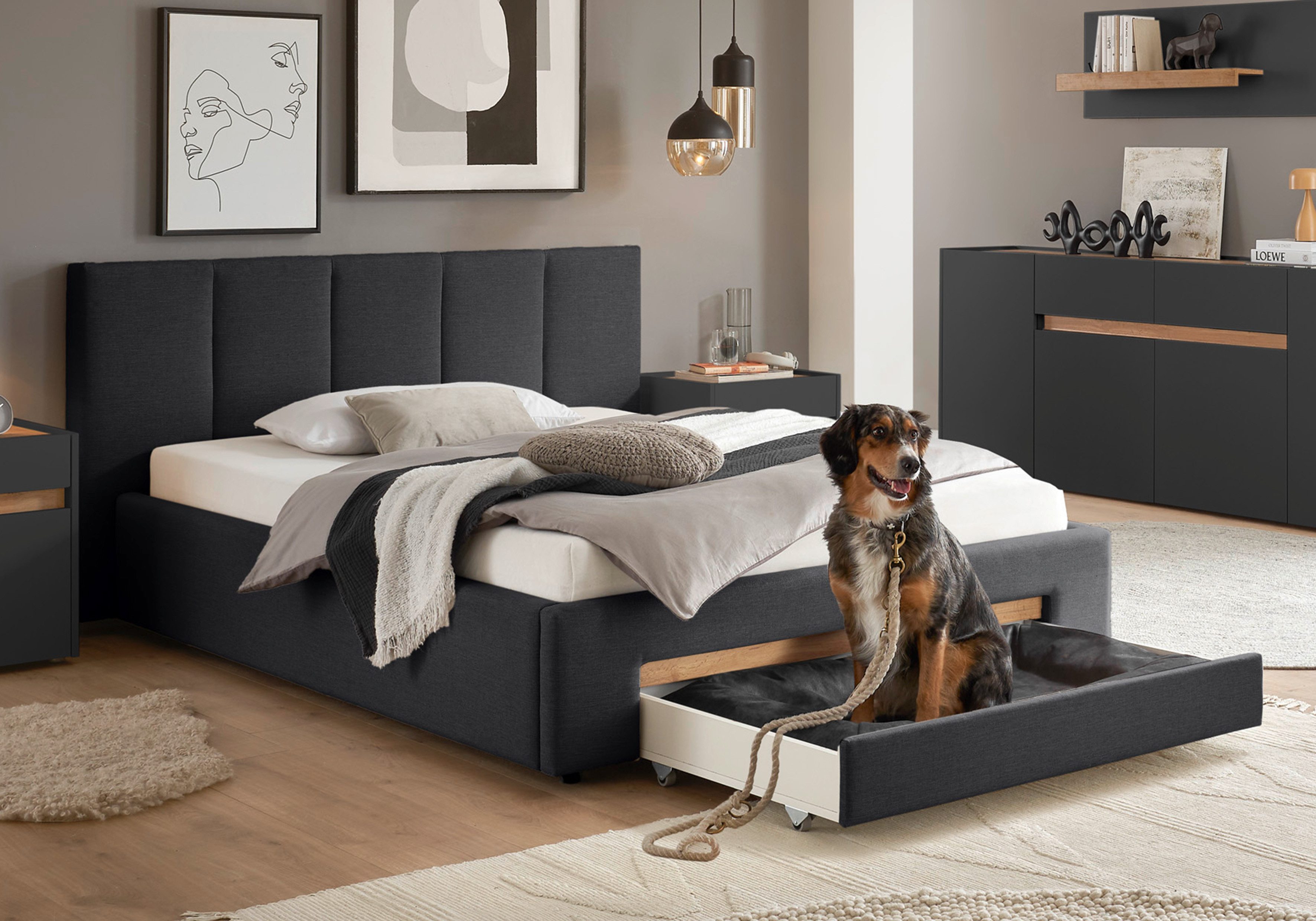 INOSIGN Polsterbett "CiTY/GiRON, Bettgestell mit Bettkasten, gepolstertes S günstig online kaufen