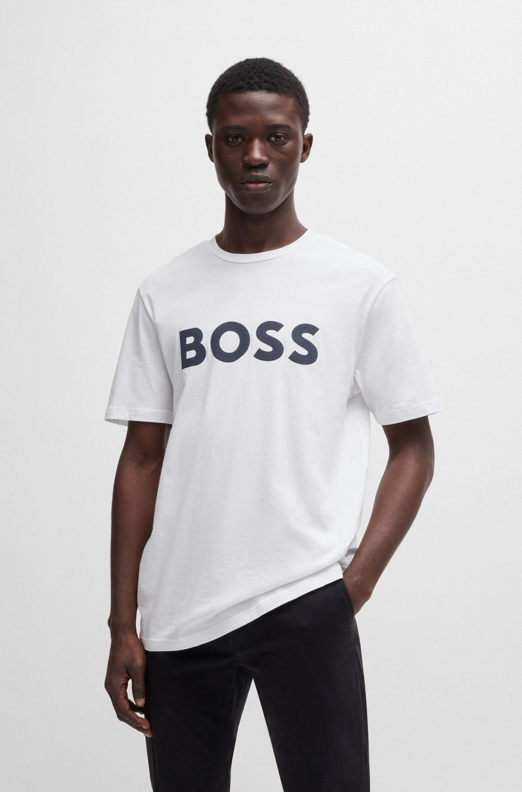 BOSS ORANGE T-Shirt Thinking mit großem BOSS Druck auf der Brust günstig online kaufen