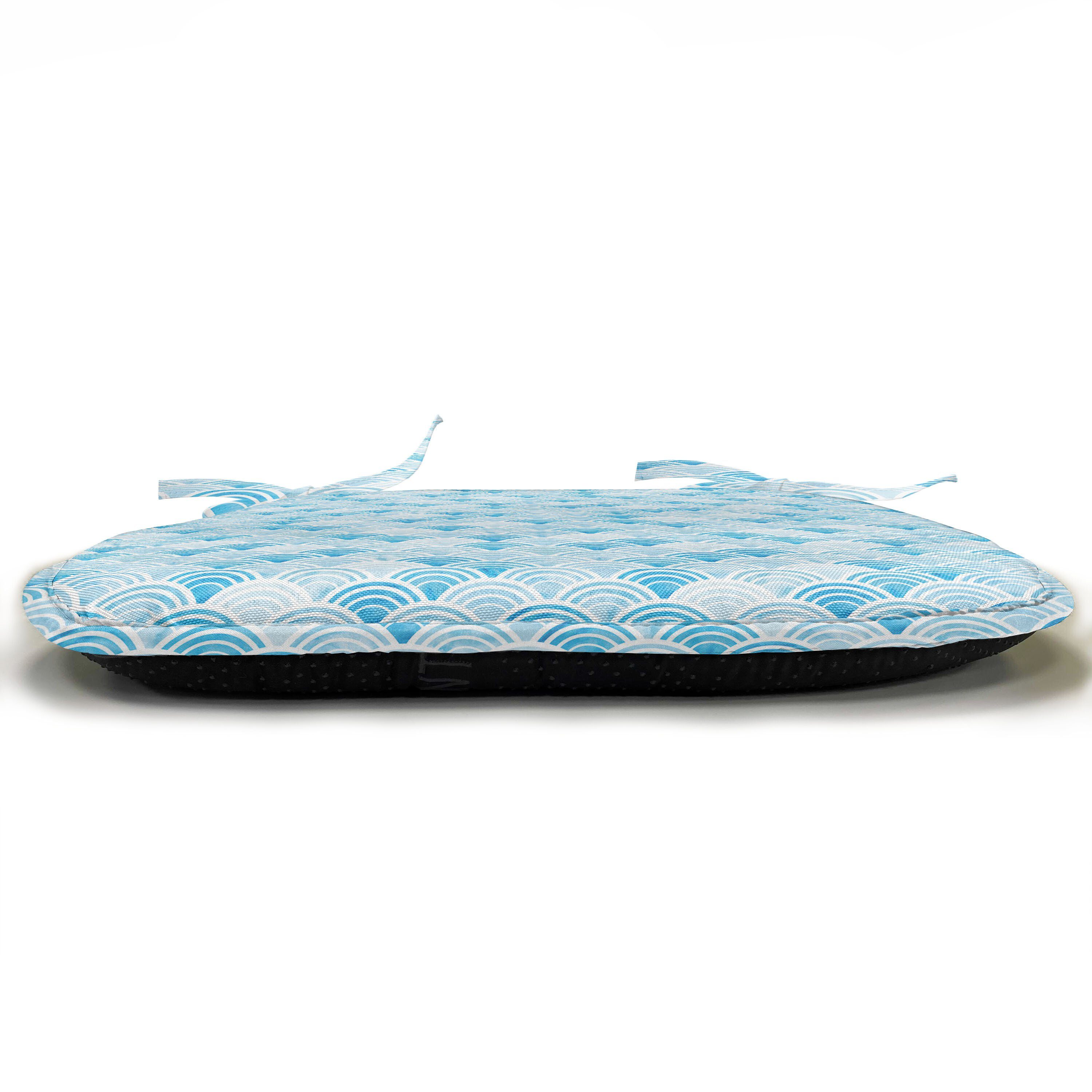 Kissen Riemen Abakuhaus Ozean-Curve-Muster Aquarell für mit Stuhlkissen Dekoratives Küchensitze, wasserfestes