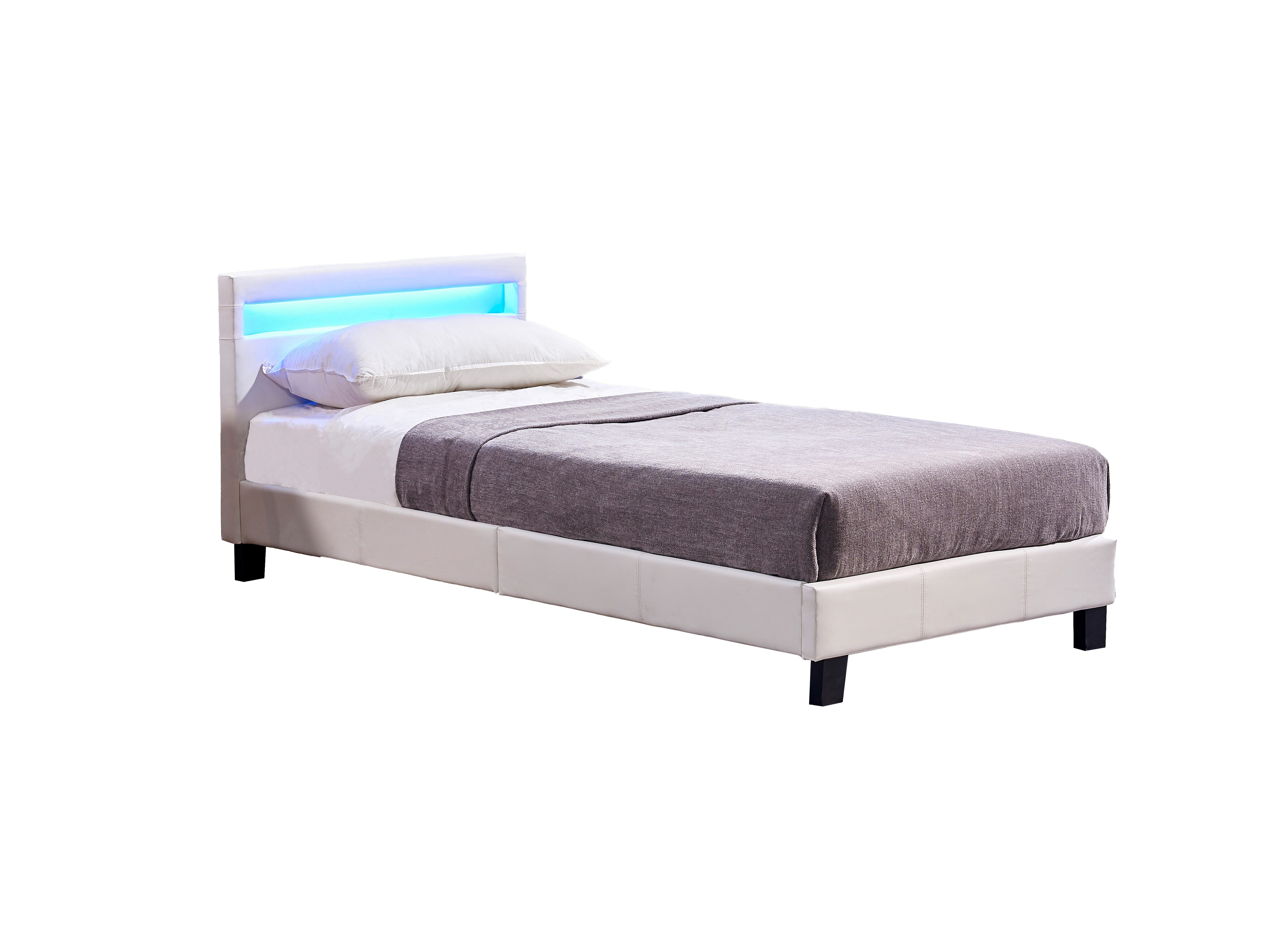 HOME DELUXE Bett LED Bett ASTRO (Set, 2-tlg., Bett und Lattenrost), extra großes gepolstertes Kopfteil,Variante mit oder ohne Matratze