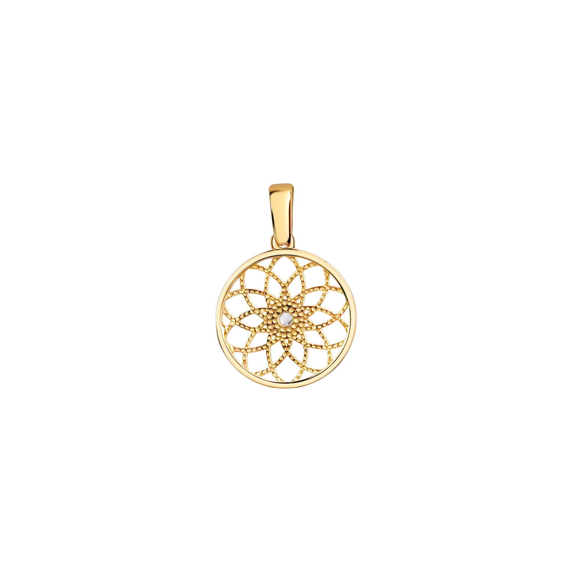 Kettenanhänger 375/- Gelbgold glanz Lebensblume