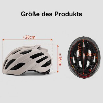 Gontence Fahrradhelm Bike Cross Helm Fahrradhelm mit 24 Belüftungslöchern und Rücklicht (1-tlg., Schwarz), abnehmbar zum Ausspülen
