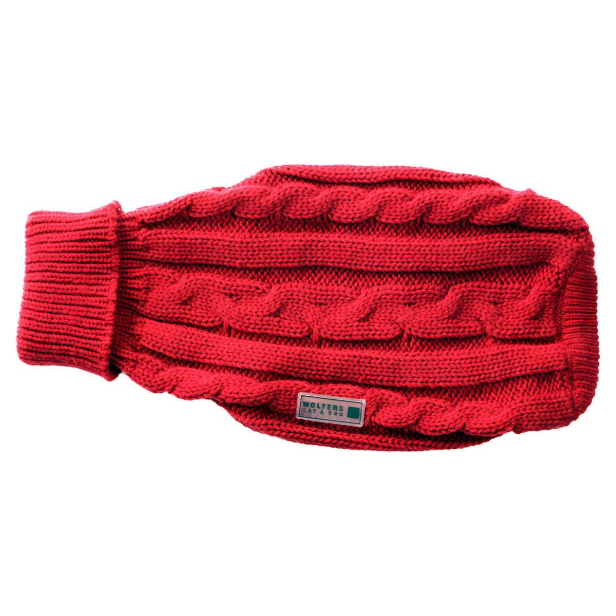Wolters Hundepullover Zopf-Strickpullover für Mops & Co. rot