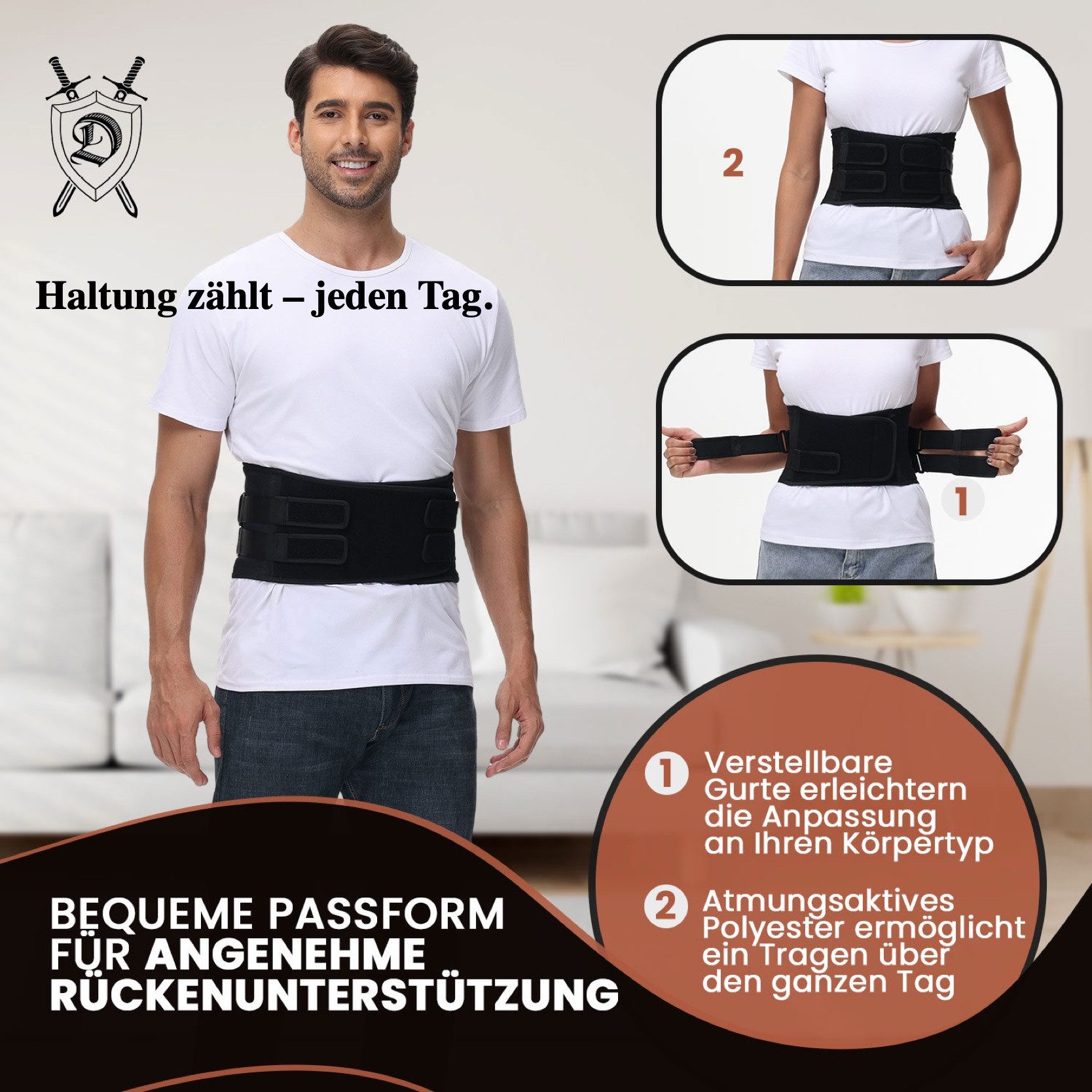 DONNERKRAFT Bauch- und Rückenstützgürtel Rückenstützgürtel & Bauchbandage für Herren und Damen