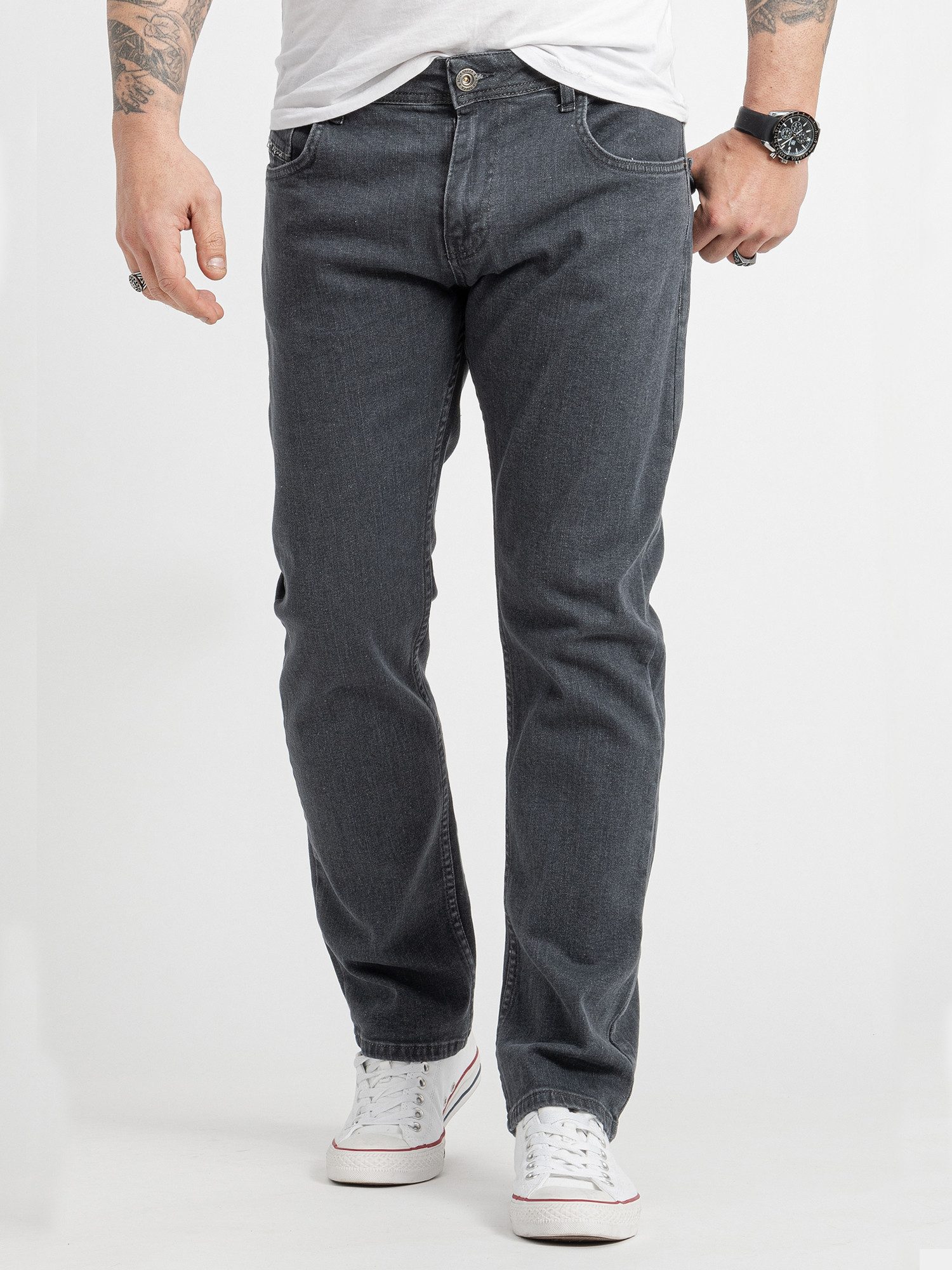 Rock Creek Regular-fit-Jeans Herren Jeans Stonewashed günstig online kaufen