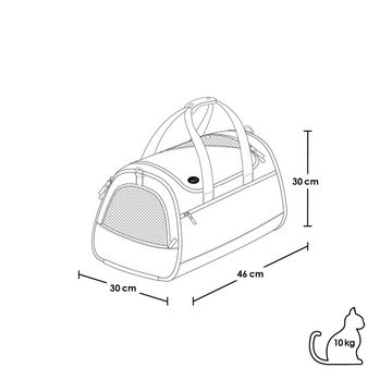 LucyBalu Tiertransporttasche Designer Katzentransporttasche, Tragetasche für Katzen mit Fenster bis 10,00 kg